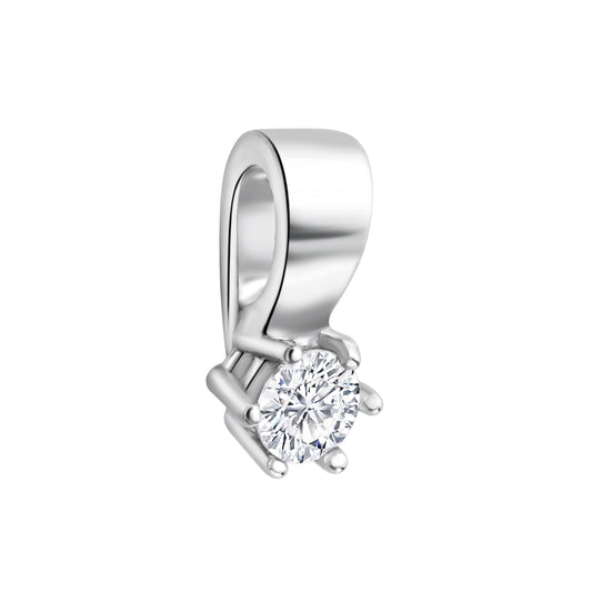Anhänger 925 Silber rhodiniert Zirkonia weiß 4,5mm