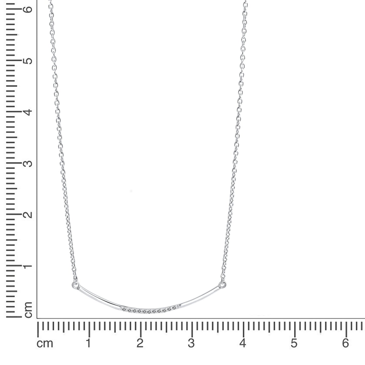 Halskette Ankerkette 925/- Sterling Silber rhodiniert 45,0cm Zirkonia