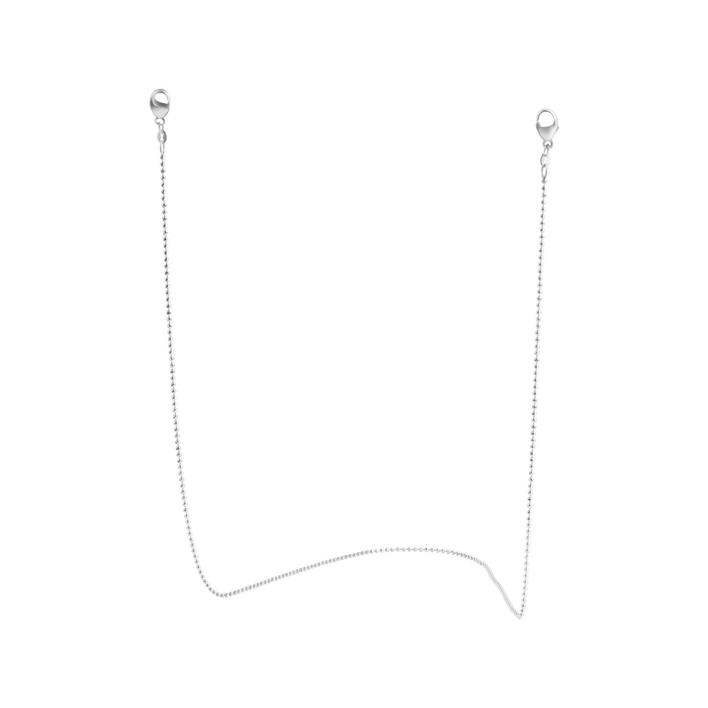 Brillenkette Maskenkette Kugelkette 925/- Sterling Silber rhodiniert 70cm