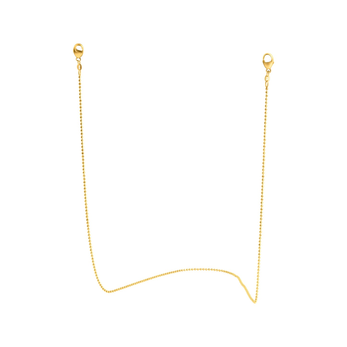 Brillenkette Maskenkette Kugelkette 925/- Sterling Silber vergoldet 70cm