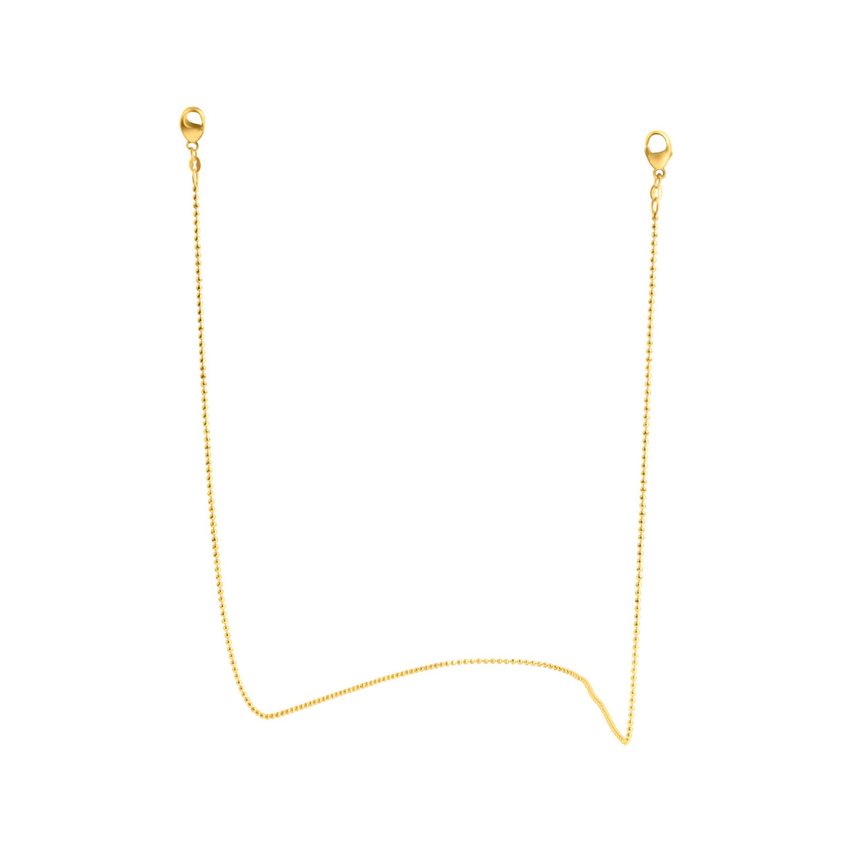 Brillenkette Maskenkette Kugelkette 925/- Sterling Silber vergoldet 50cm