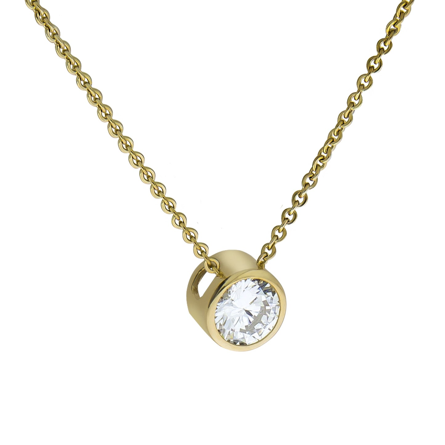 Halskette Ankerkette 375/- Gold 45,0cm Zirkonia