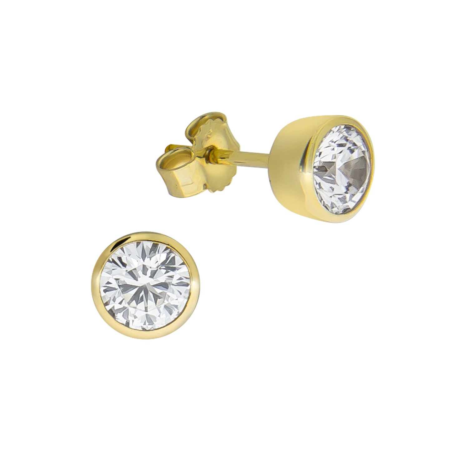 Ohrring 375/- Gold 1,0cm Zirkonia