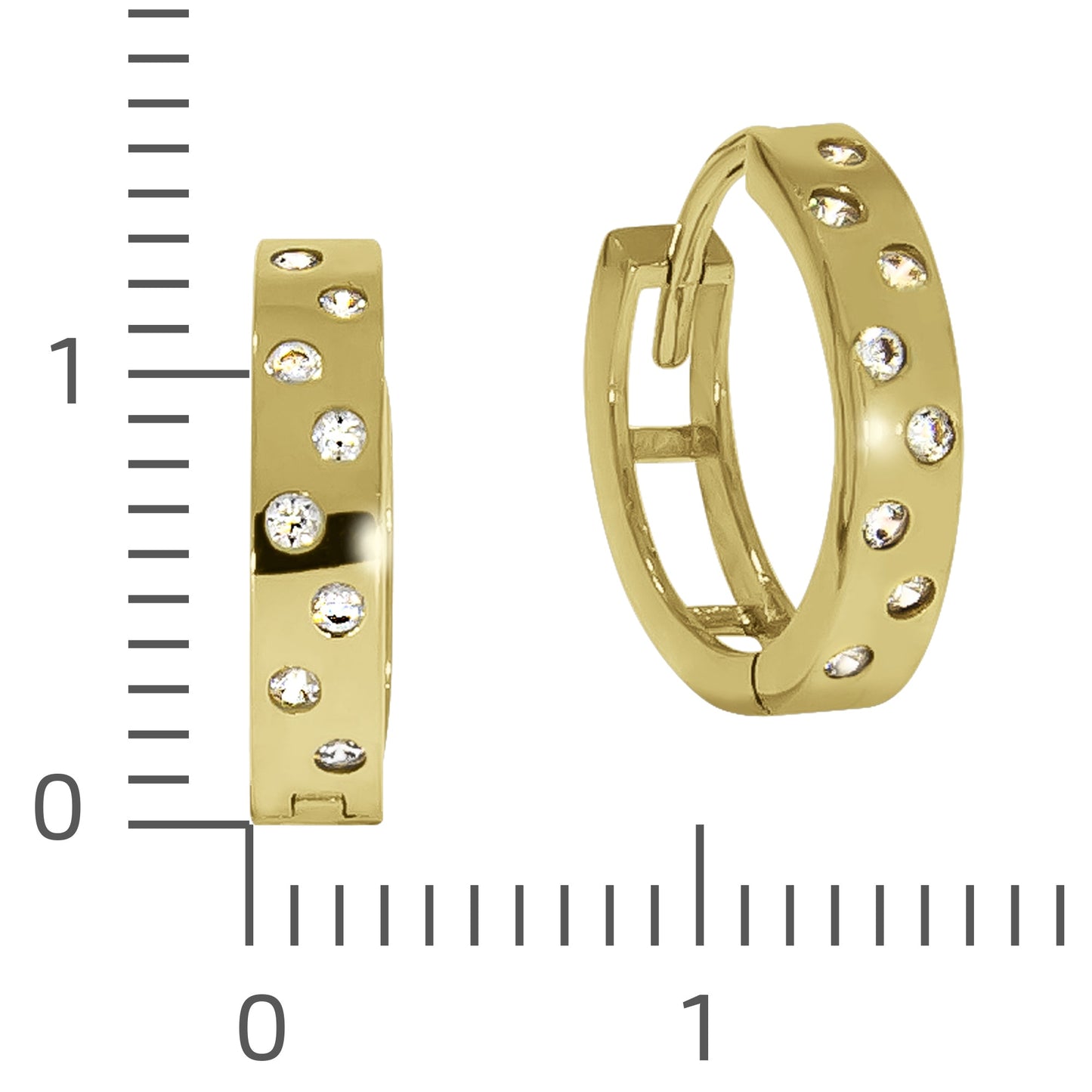 Ohrring 375/- Gold 1,3cm Zirkonia