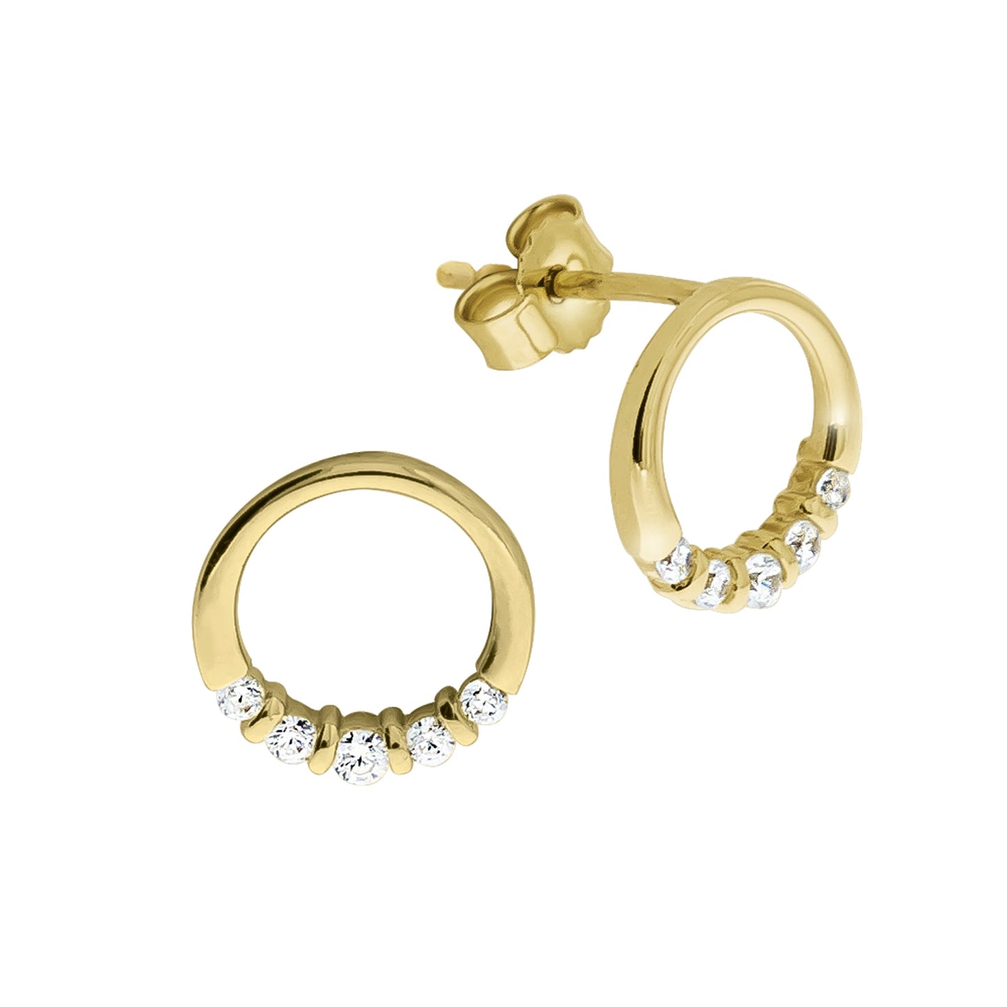 Ohrring 375/- Gold 1,0cm Zirkonia