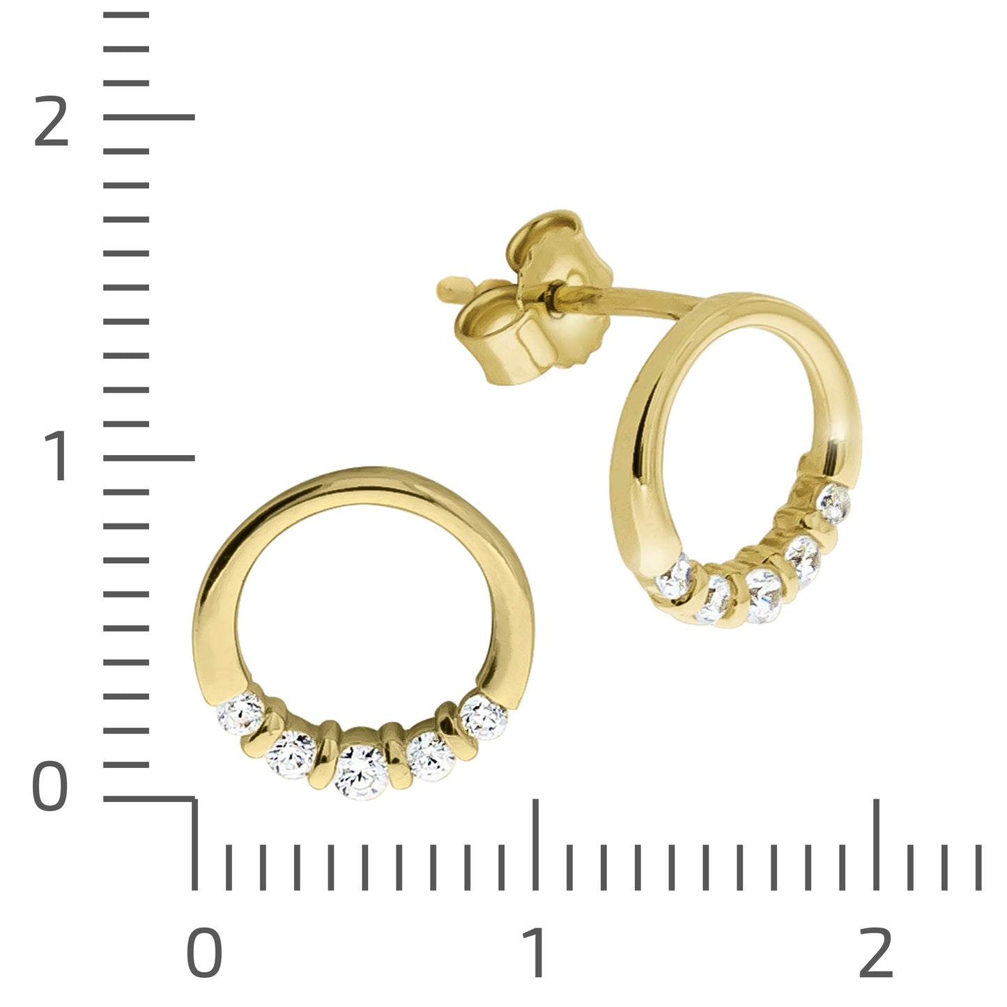 Ohrring 375/- Gold 1,0cm Zirkonia