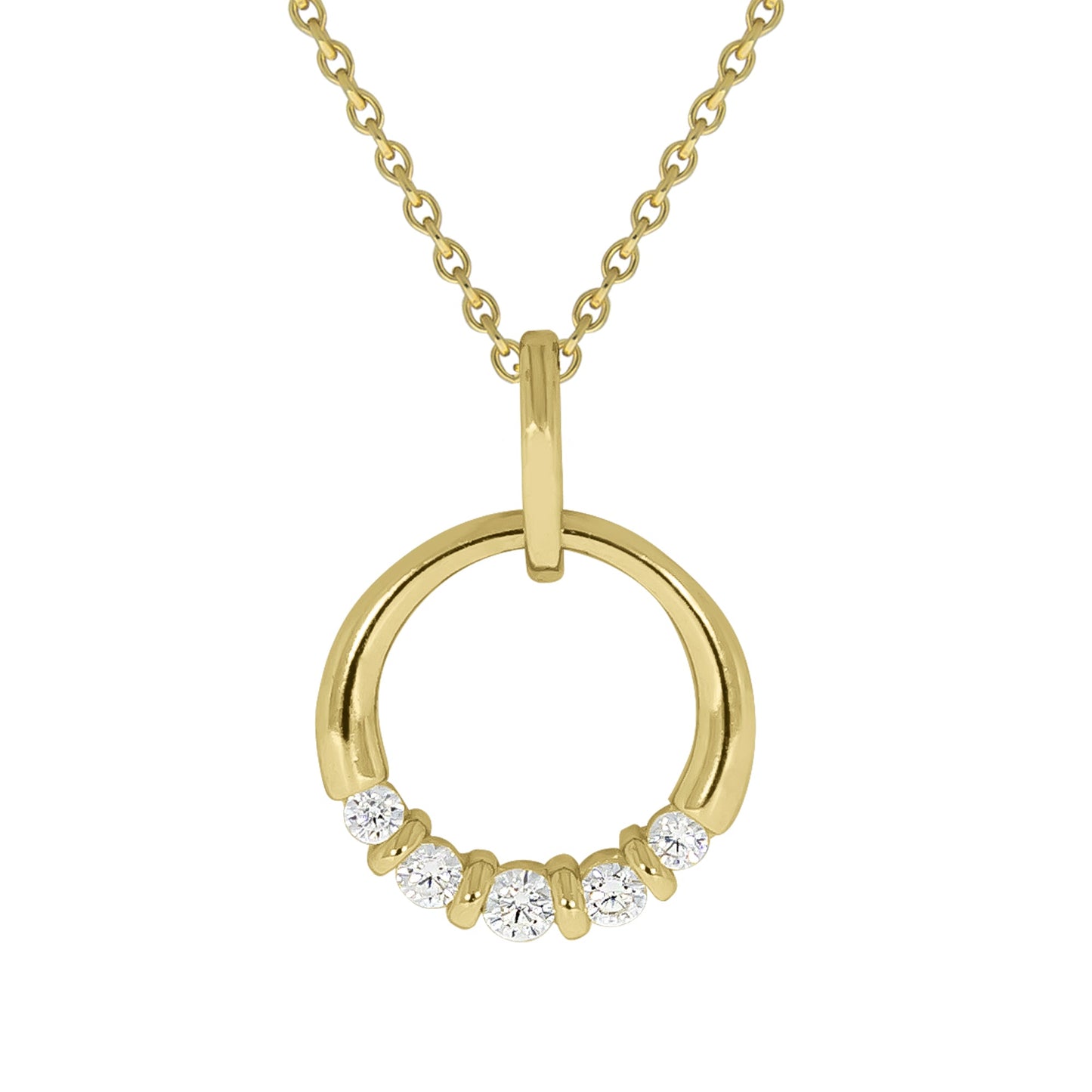Halskette Ankerkette 375/- Gold 45,0cm Zirkonia