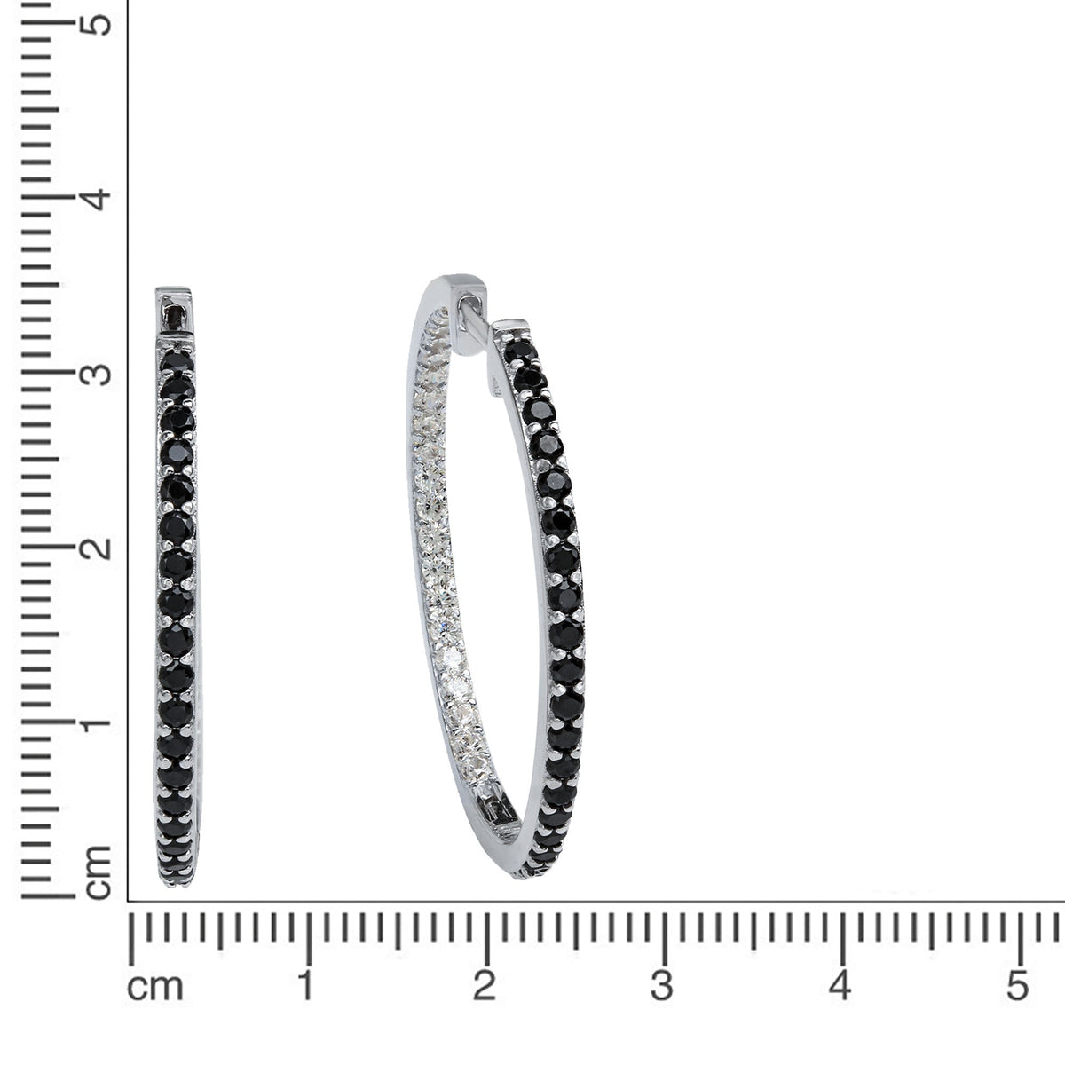 Ohrringe 925/- Sterling Silber rhodiniert 3cm Zirkonia