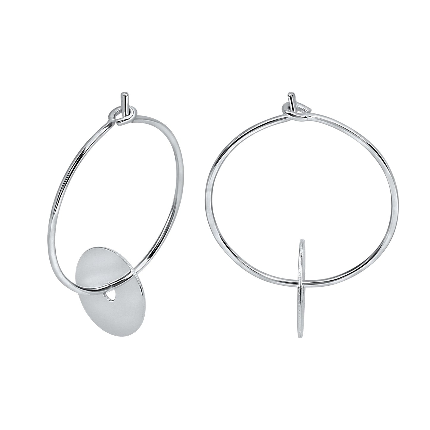 Creolen 925/- Sterling Silber rhodiniert 2,2cm ohne Stein