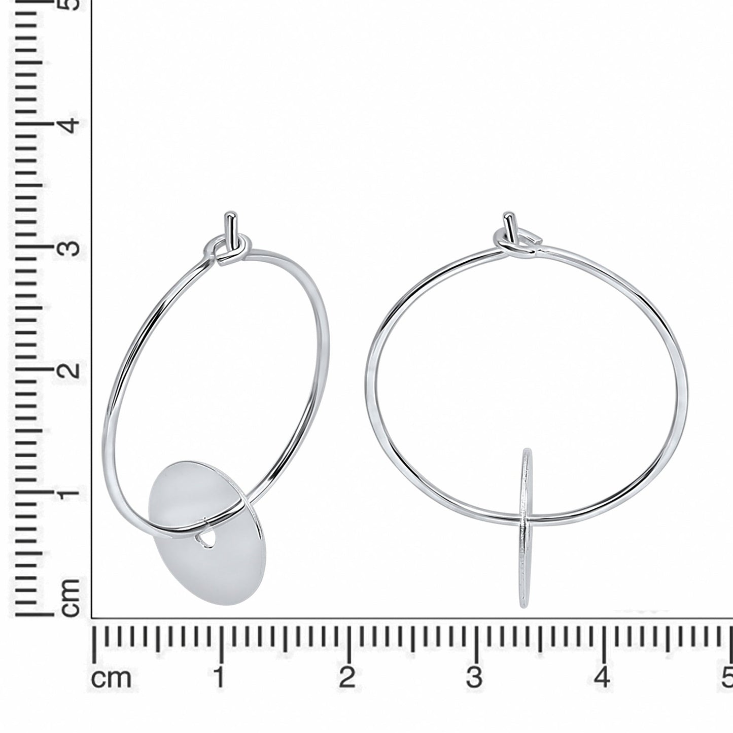 Creolen 925/- Sterling Silber rhodiniert 2,2cm ohne Stein