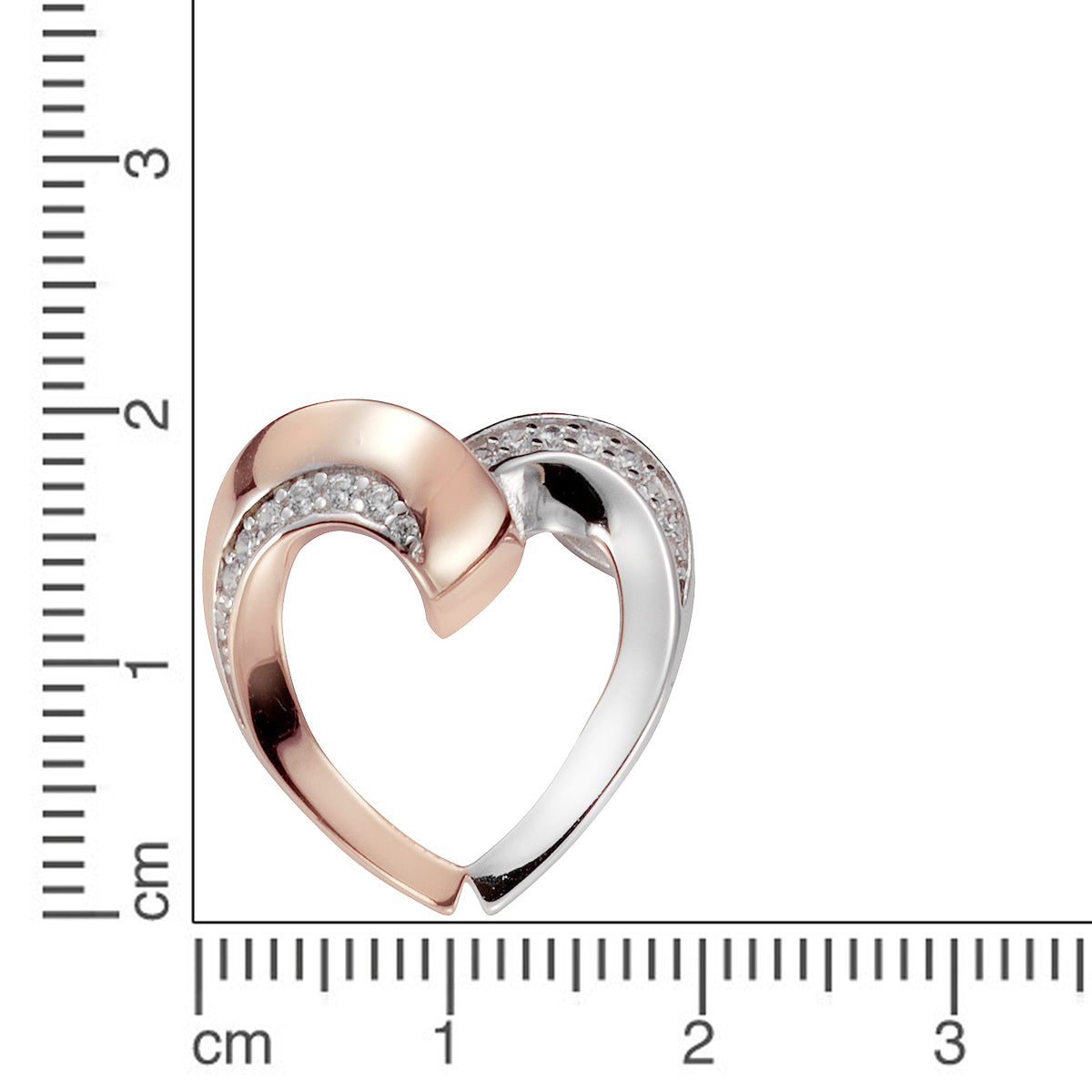 Anhänger 925/- Sterling Silber rotvergoldet (teil) 1,9cm Zirkonia