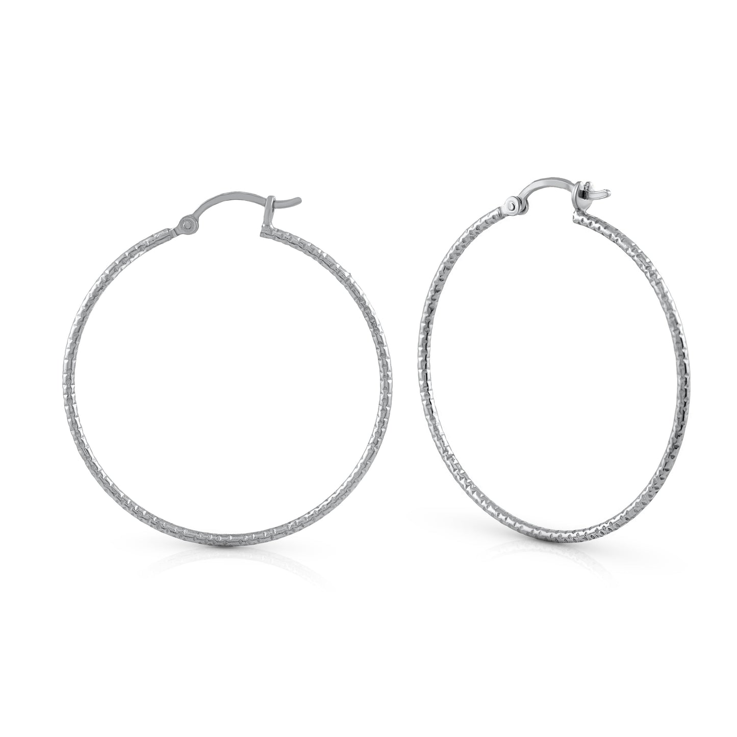 Creolen 925/- Sterling Silber rhodiniert 4,0cm ohne Stein