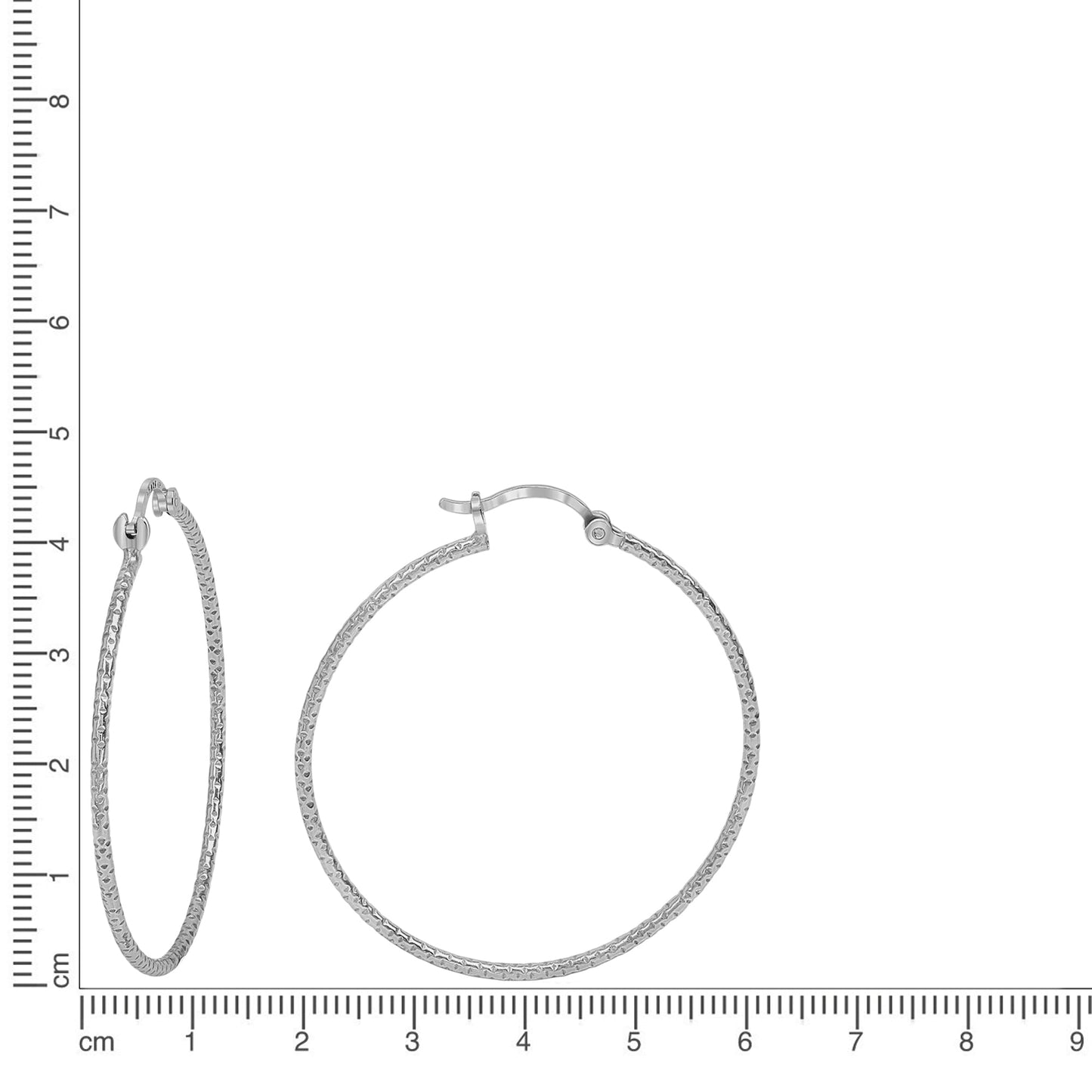 Creolen 925/- Sterling Silber rhodiniert 4,0cm ohne Stein