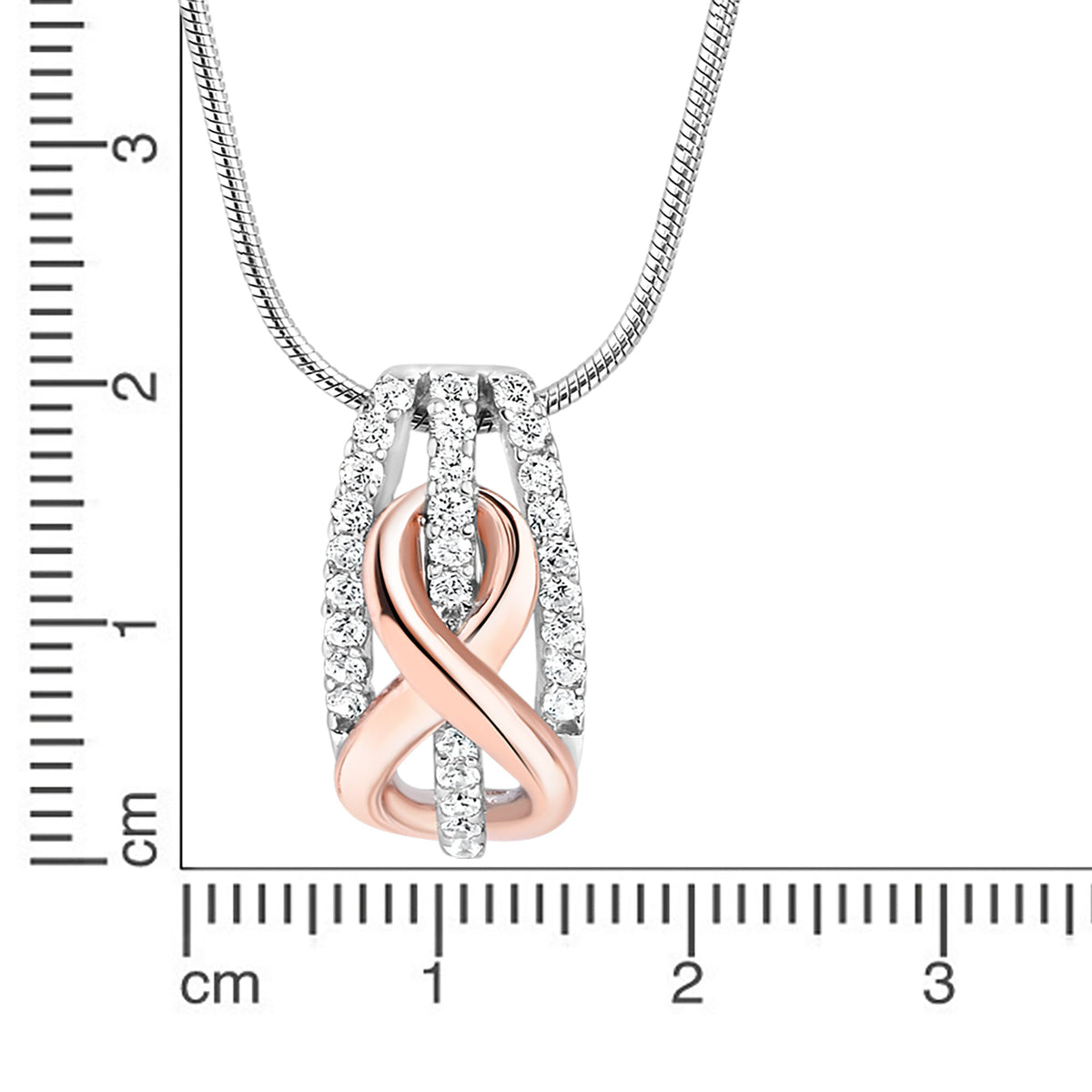 Halskette Ankerkette 925/- Sterling Silber rhodiniert 47,0cm Zirkonia