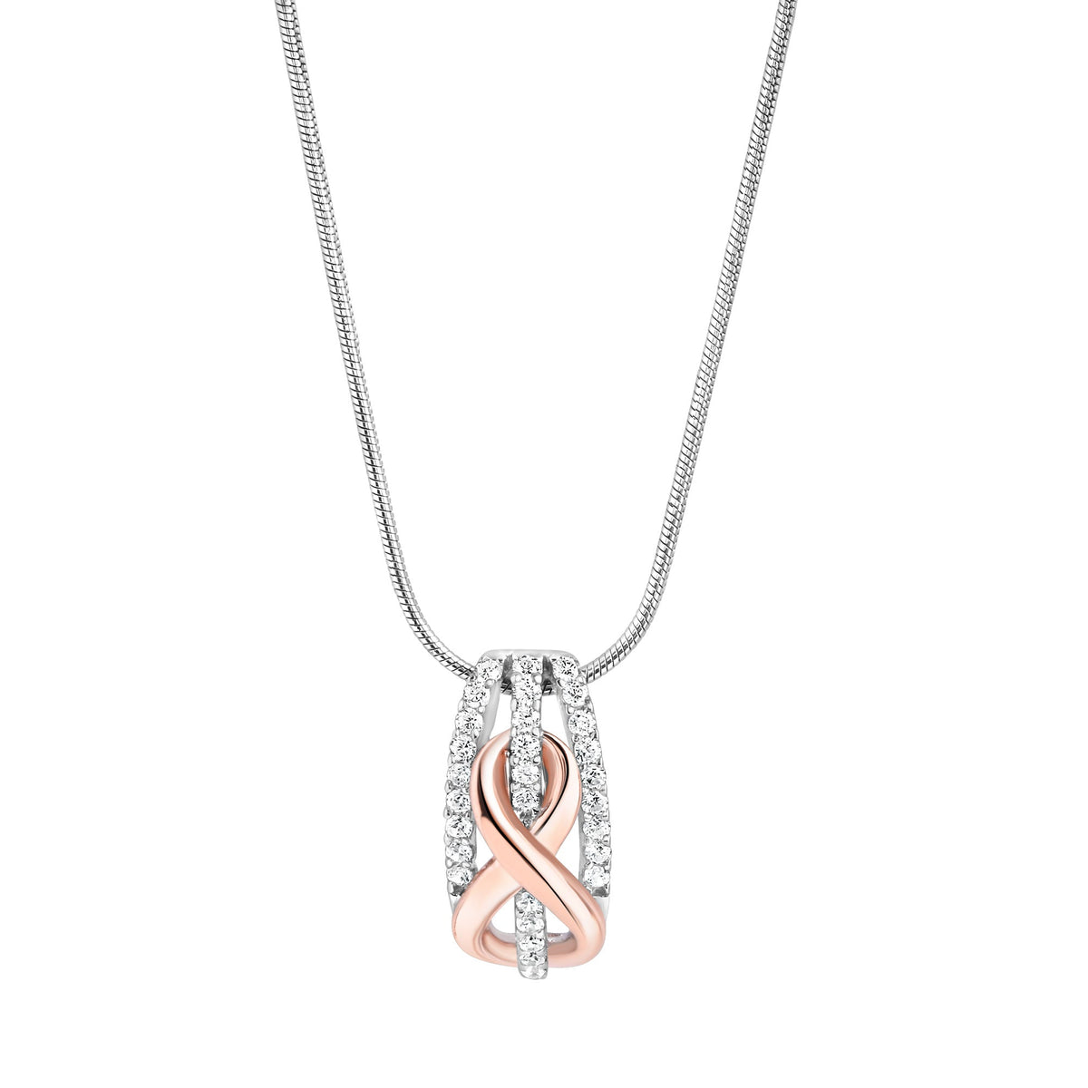 Halskette Ankerkette 925/- Sterling Silber rhodiniert 47,0cm Zirkonia