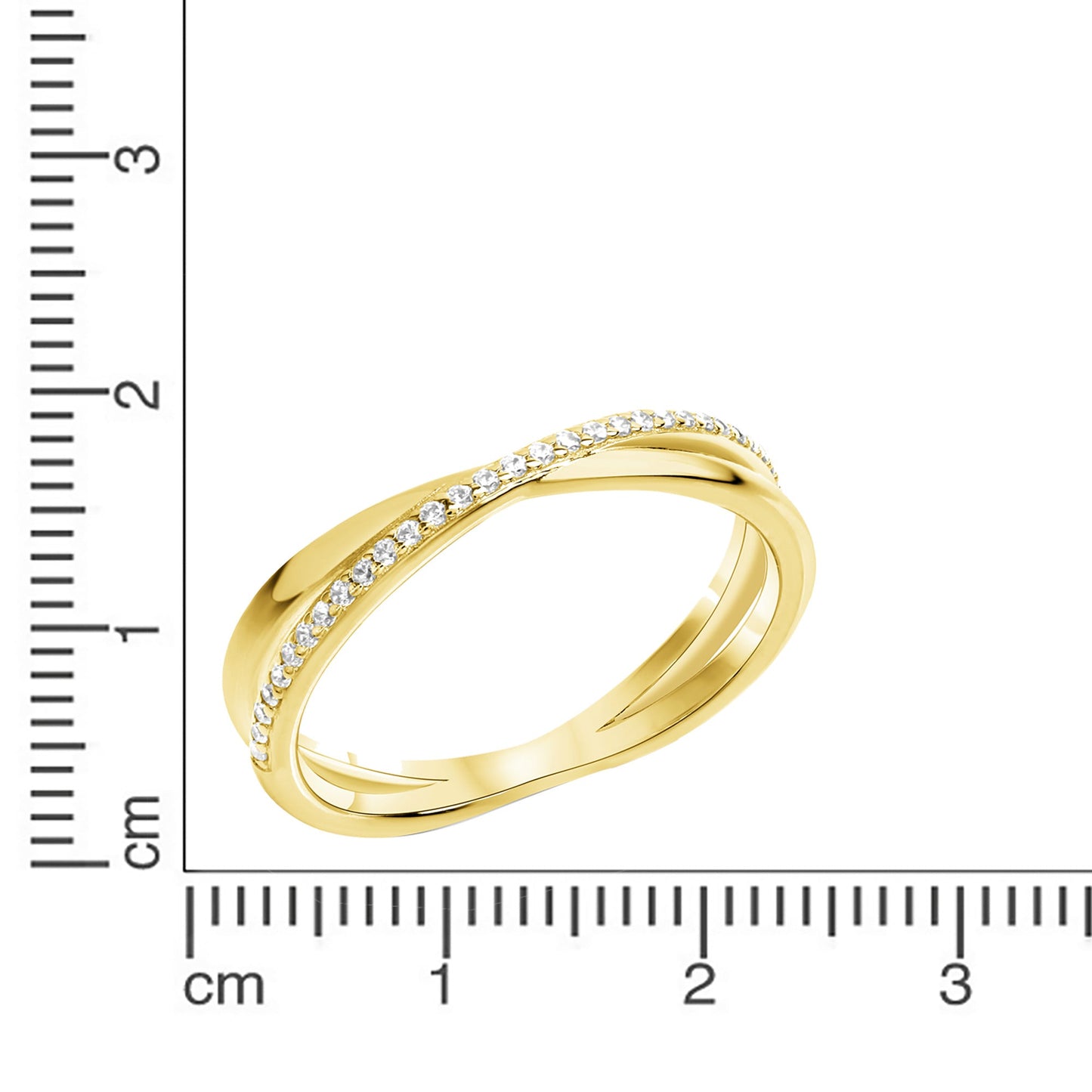 Ring 925/- Sterling Silber vergoldet (teil) Zirkonia