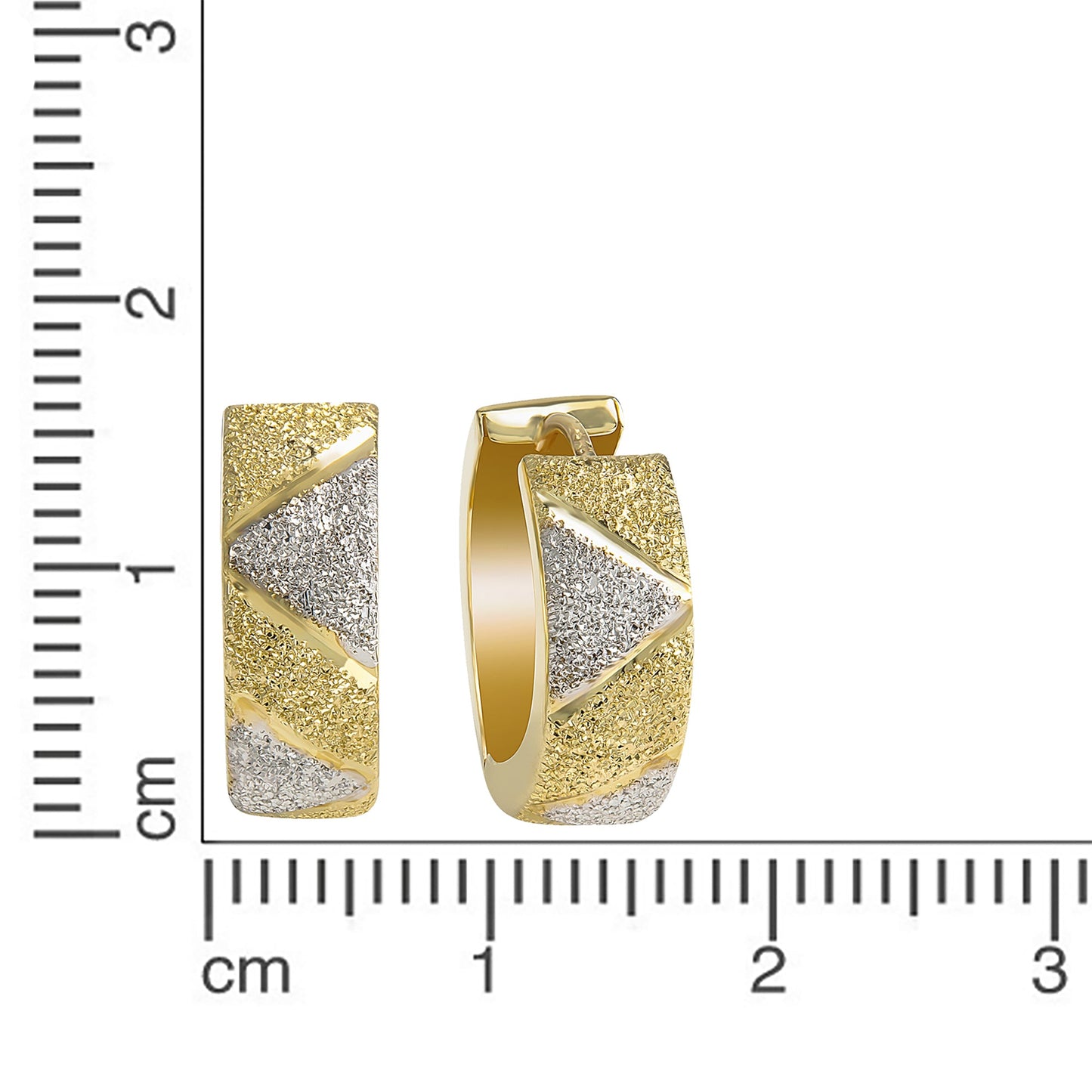 Ohrringe 333/- Gold rhodiniert (teil) 1,5cm ohne