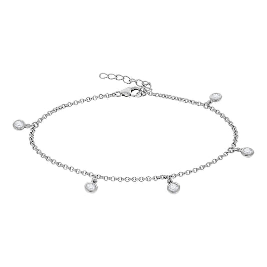 Armband 925 Silber rhodiniert mit Zirkonia