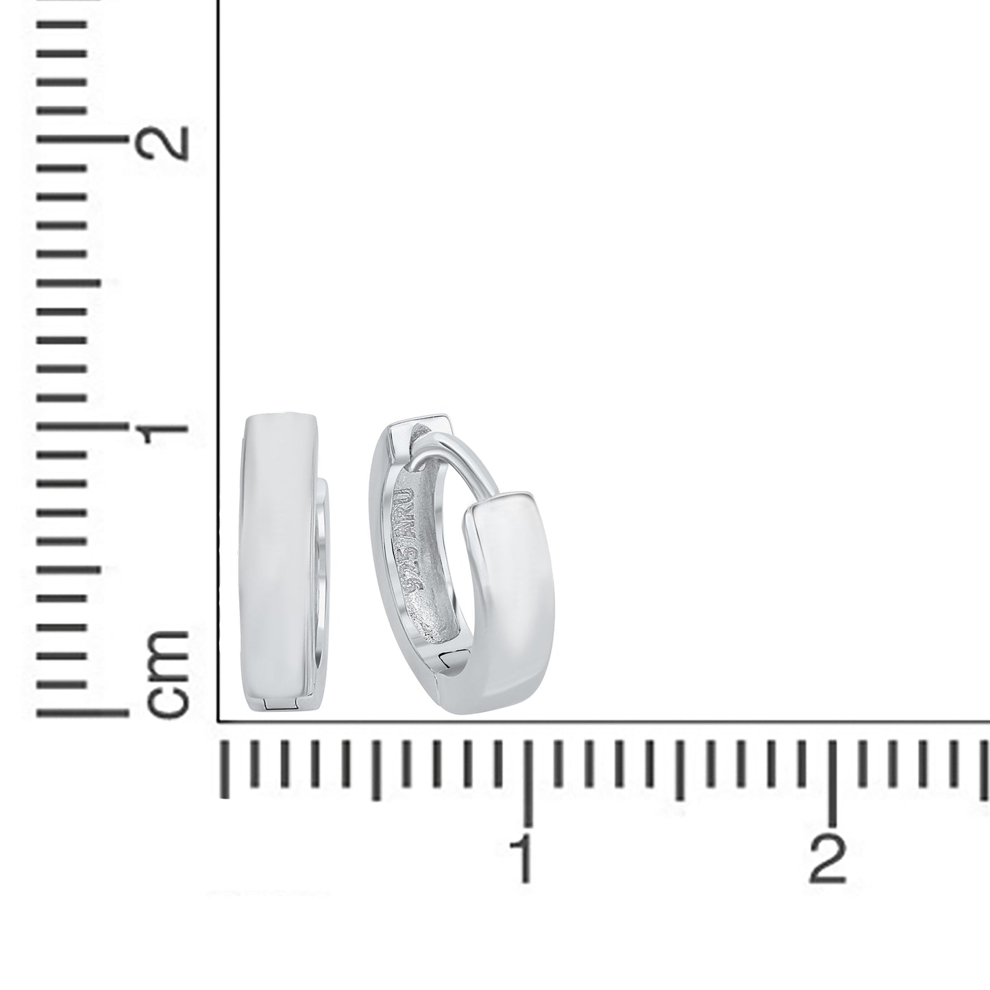 Creolen 925/- Sterling Silber rhodiniert 1,3cm