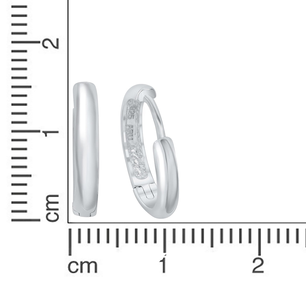 Creolen 925 Silber rhodiniert 925/- Sterling Silber rhodiniert 1,6cm