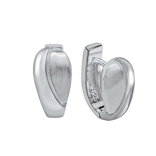 Ohrringe 925 Silber rhodiniert glanz + mattiert