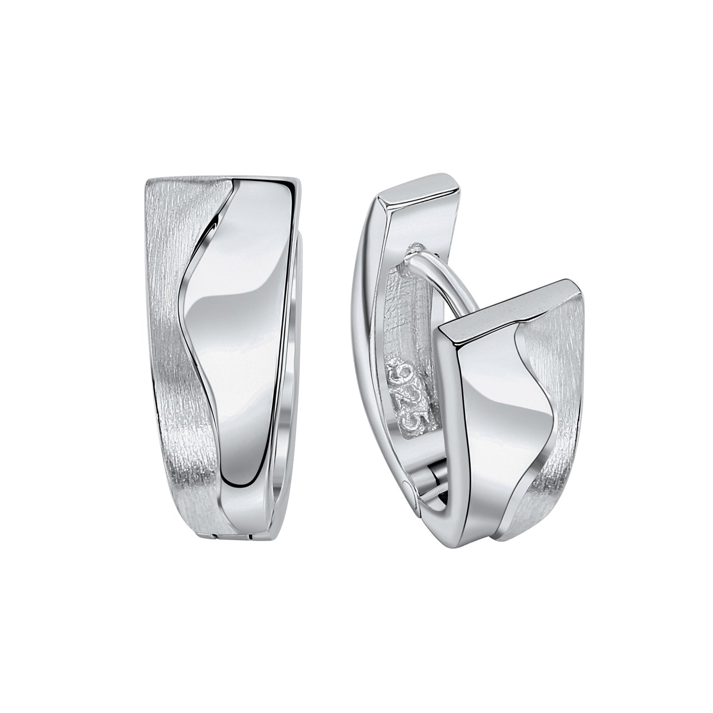 Creolen 925/- Sterling Silber rhodiniert 1,2cm ohne Stein