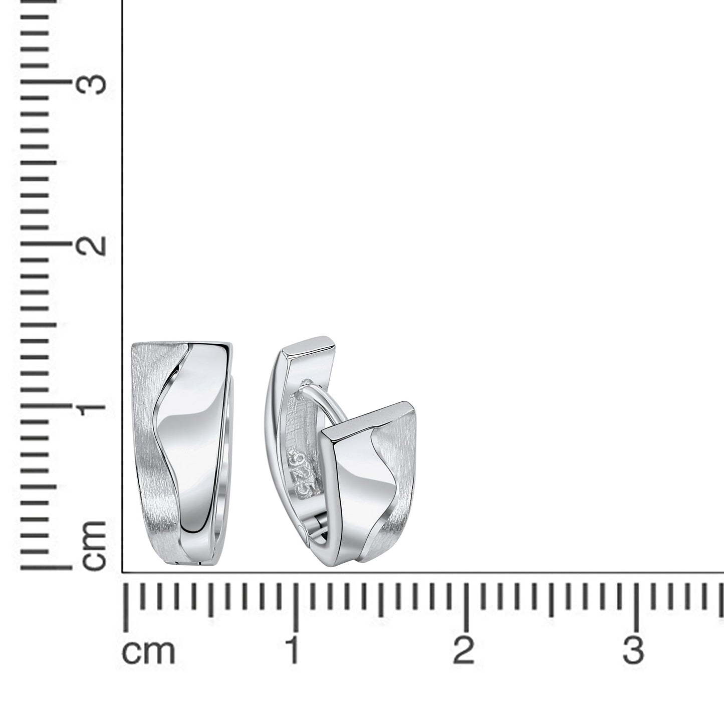 Creolen 925/- Sterling Silber rhodiniert 1,2cm ohne Stein