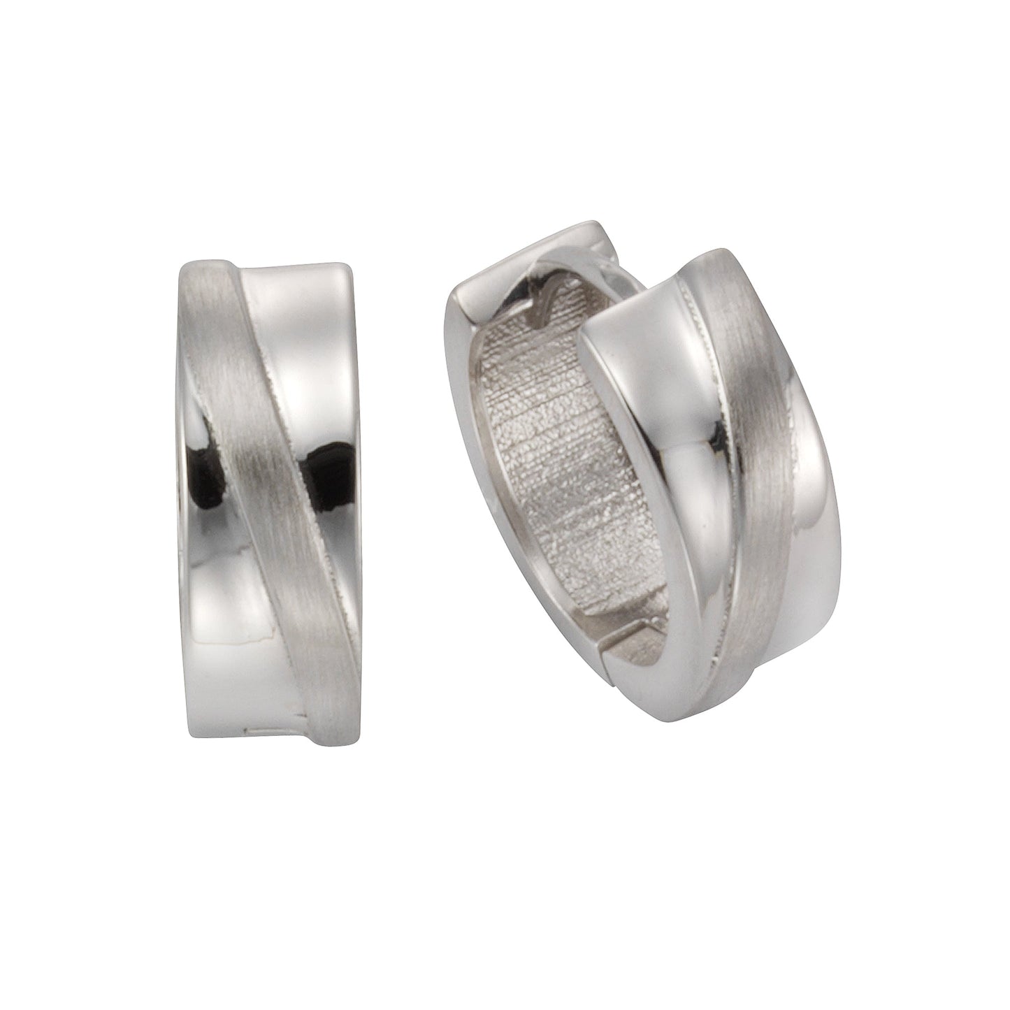 Creolen 925/- Sterling Silber rhodiniert 1,5cm ohne Stein
