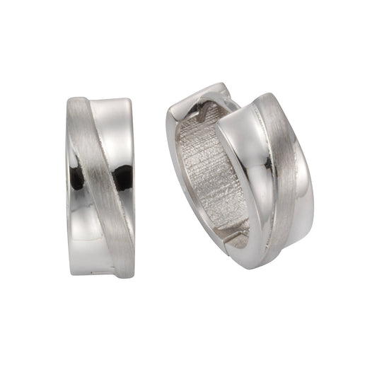 Ohrringe 925 Silber rhodiniert glanz/matt Durchmesser 15,5mm