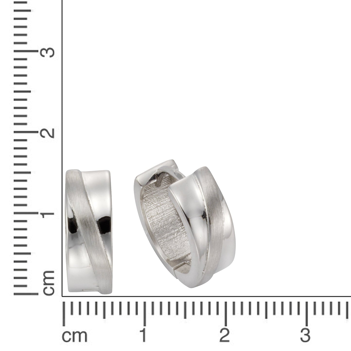 Creolen 925/- Sterling Silber rhodiniert 1,5cm ohne Stein