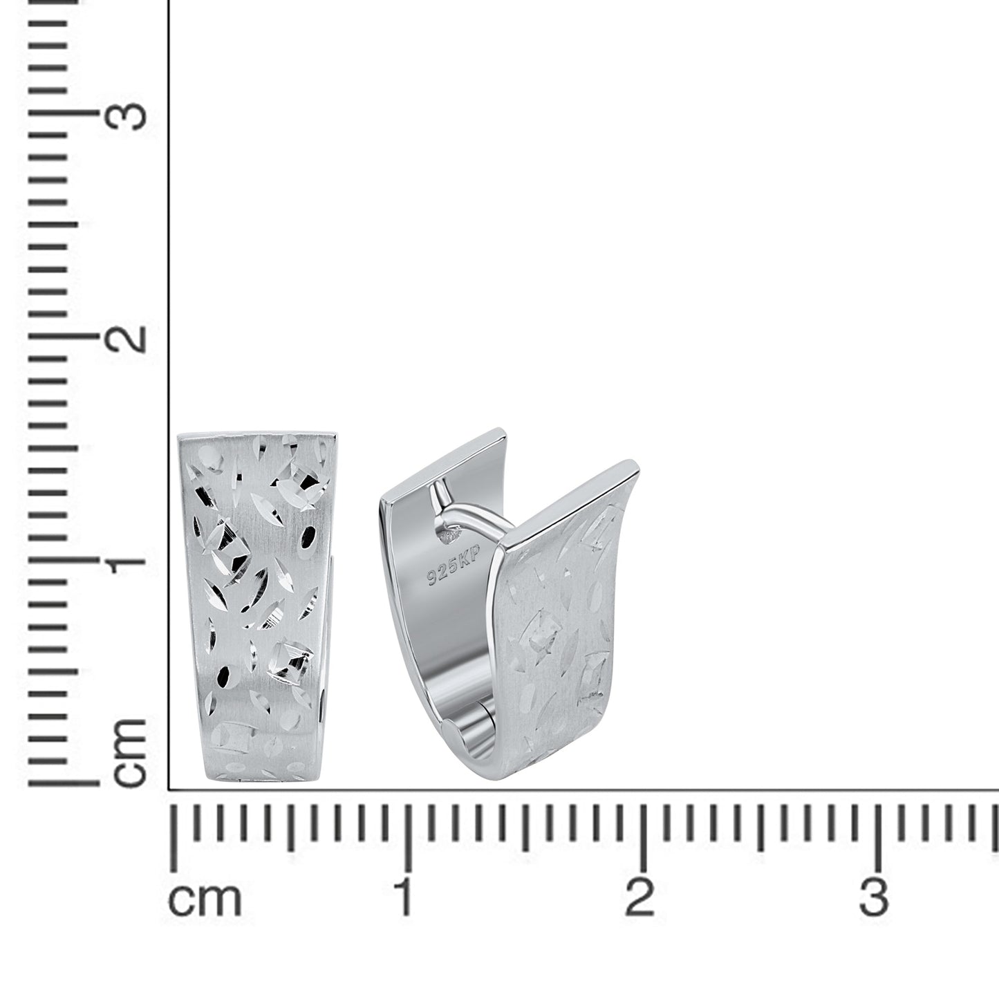 Creolen 925/- Sterling Silber rhodiniert 2,0cm ohne Stein