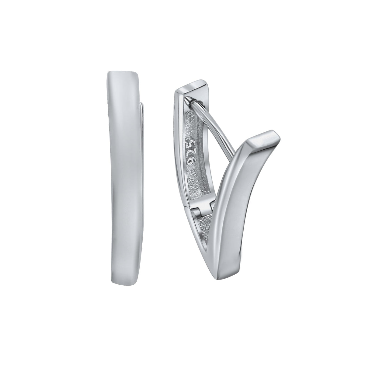 Creolen 925/- Sterling Silber rhodiniert 2,1cm ohne Stein