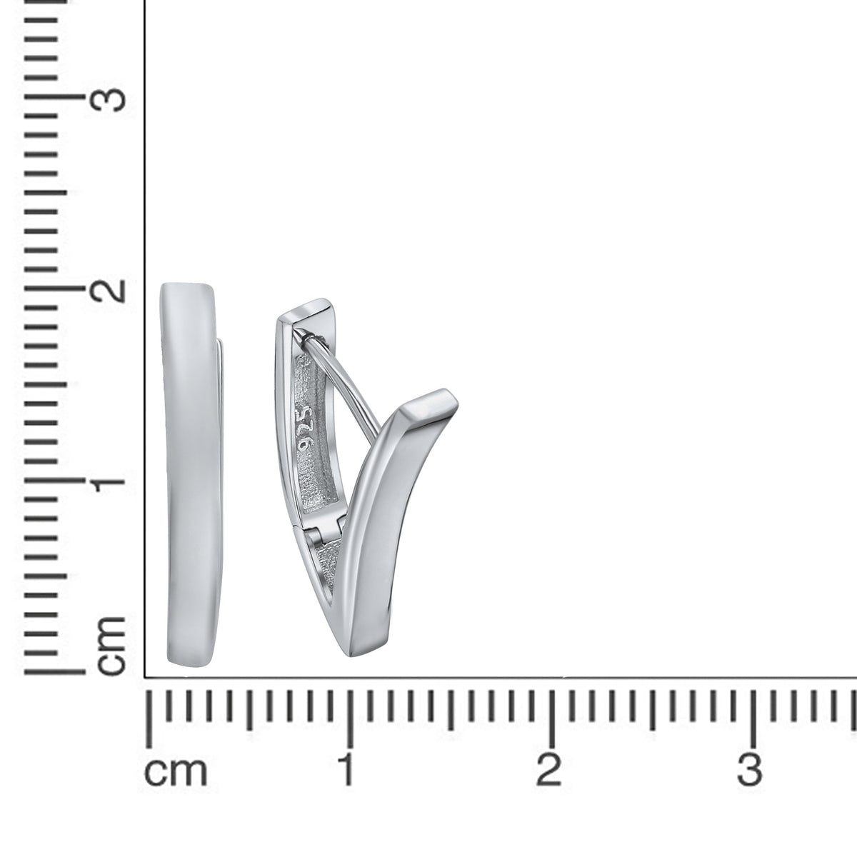Creolen 925/- Sterling Silber rhodiniert 2,1cm ohne Stein