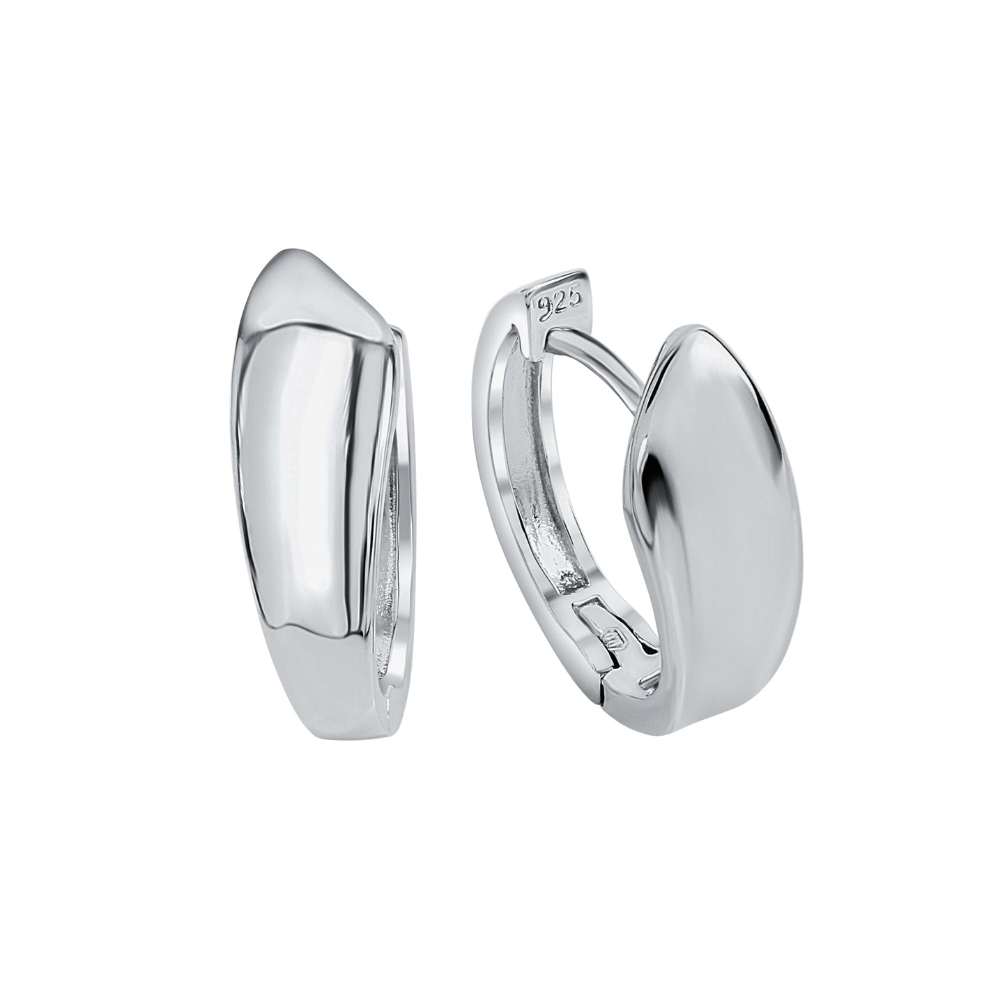 Creolen 925/- Sterling Silber rhodiniert 1,7cm ohne Stein