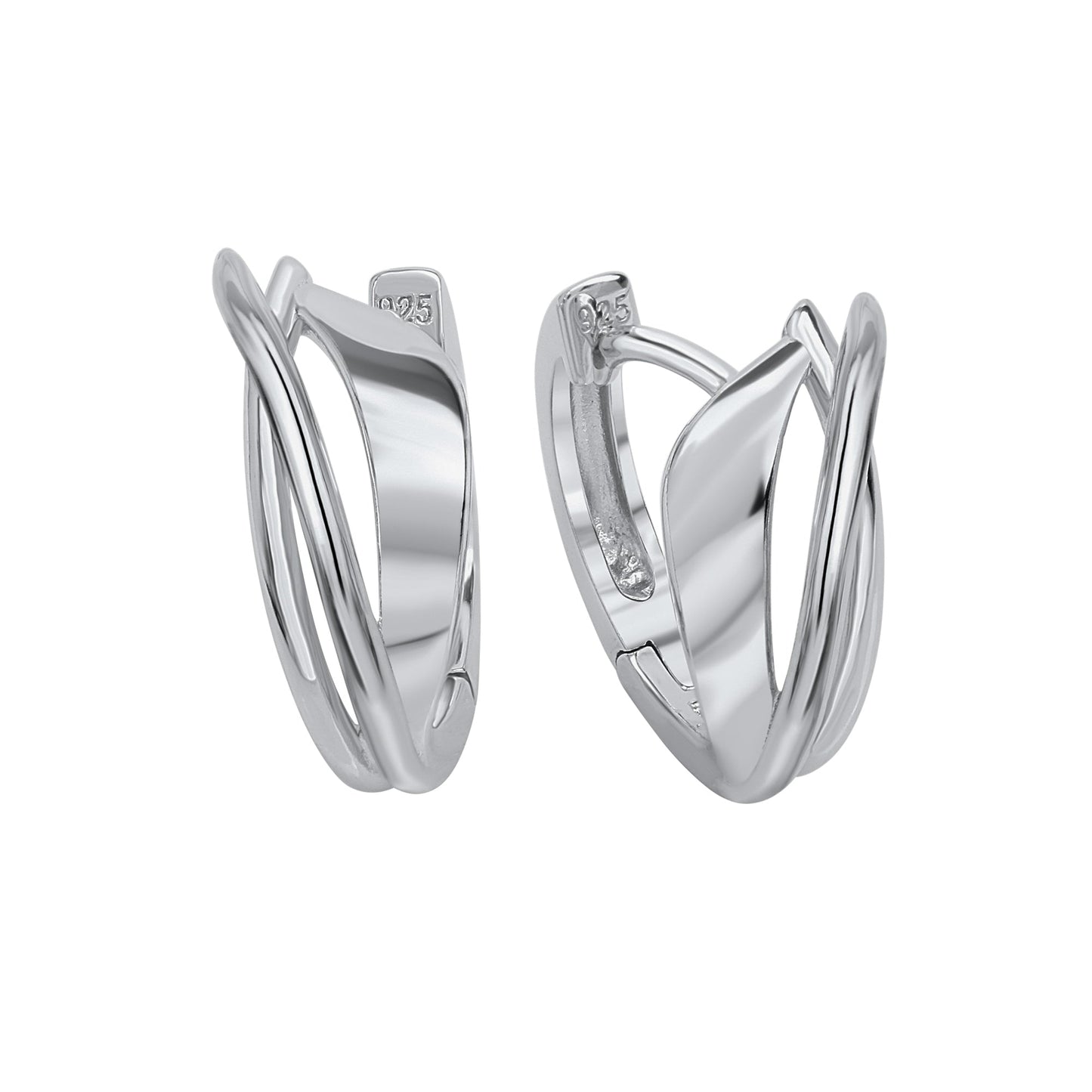 Creolen 925/- Sterling Silber rhodiniert 1,8cm ohne Stein