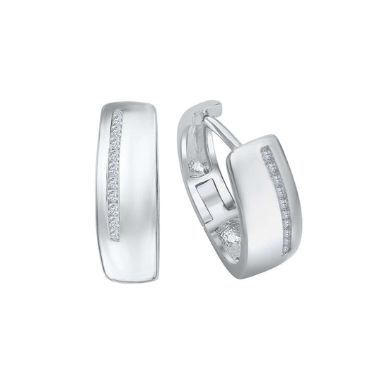 Schmuck Creolen Ohrringe Damen 925 Silber rhodiniert mit Zirkonia 1,5cm, 1 Paar günstig kaufen