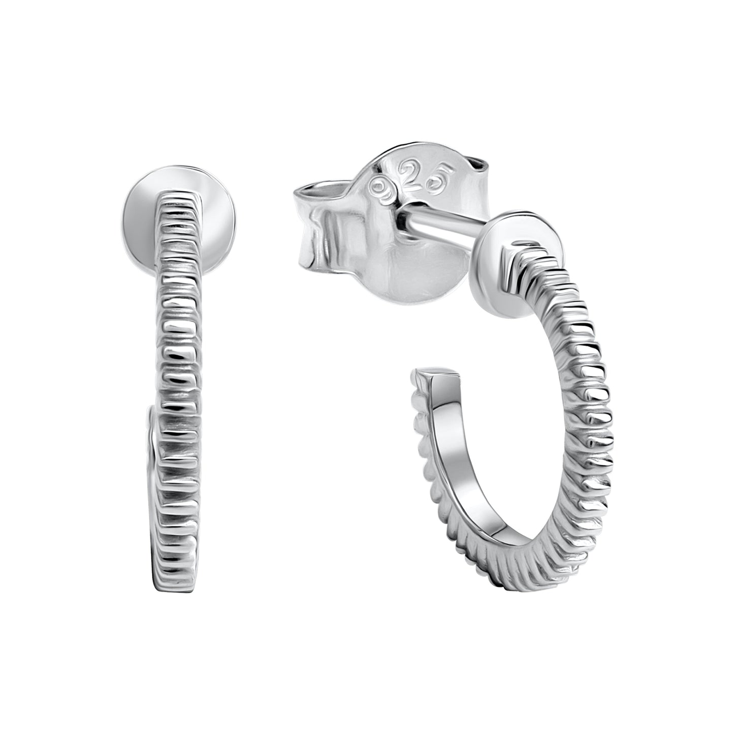 Creolen 925 Silber rhodiniert 925/- Sterling Silber rhodiniert 1,2cm ohne Stein
