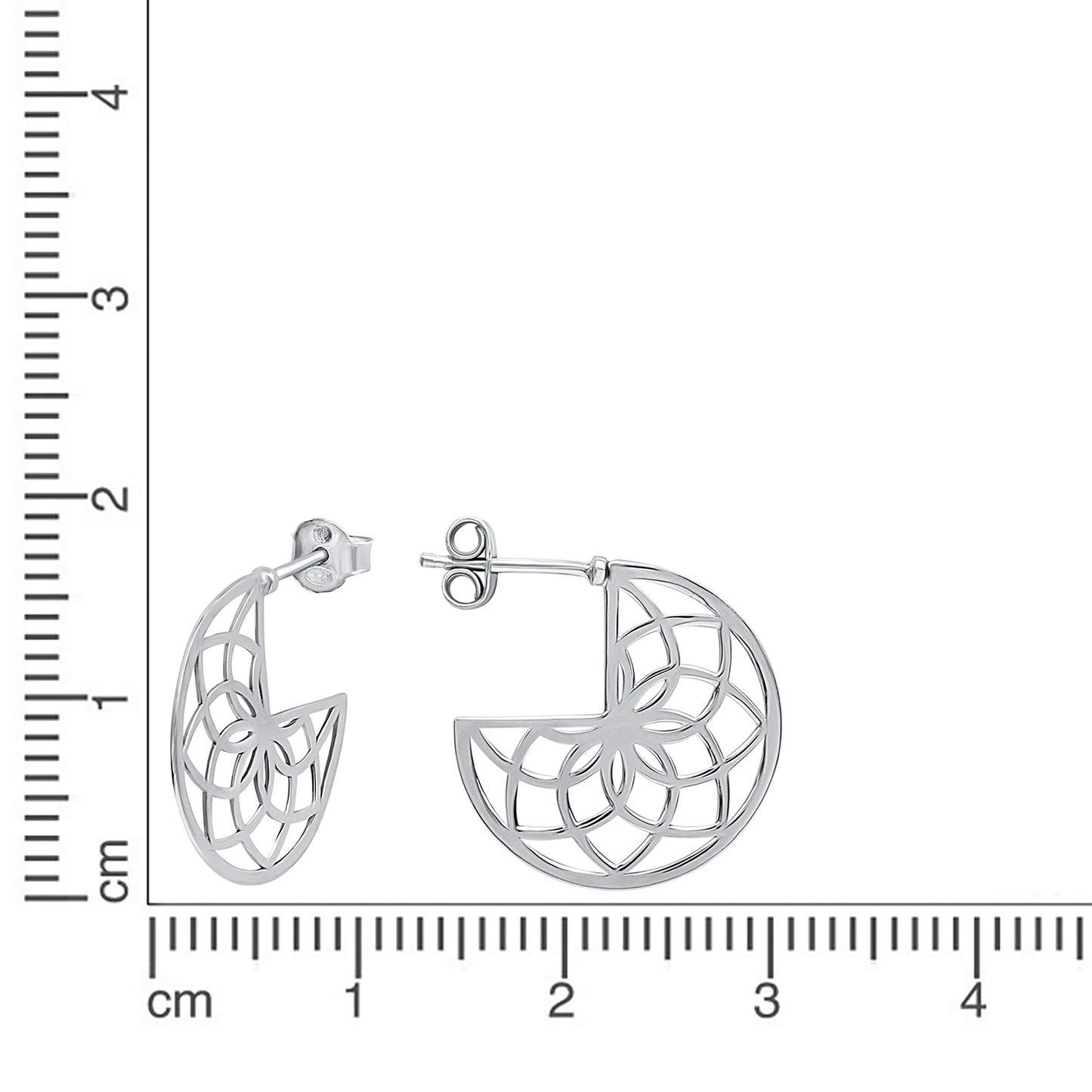 Creolen 925/- Sterling Silber rhodiniert 2,0cm ohne Stein