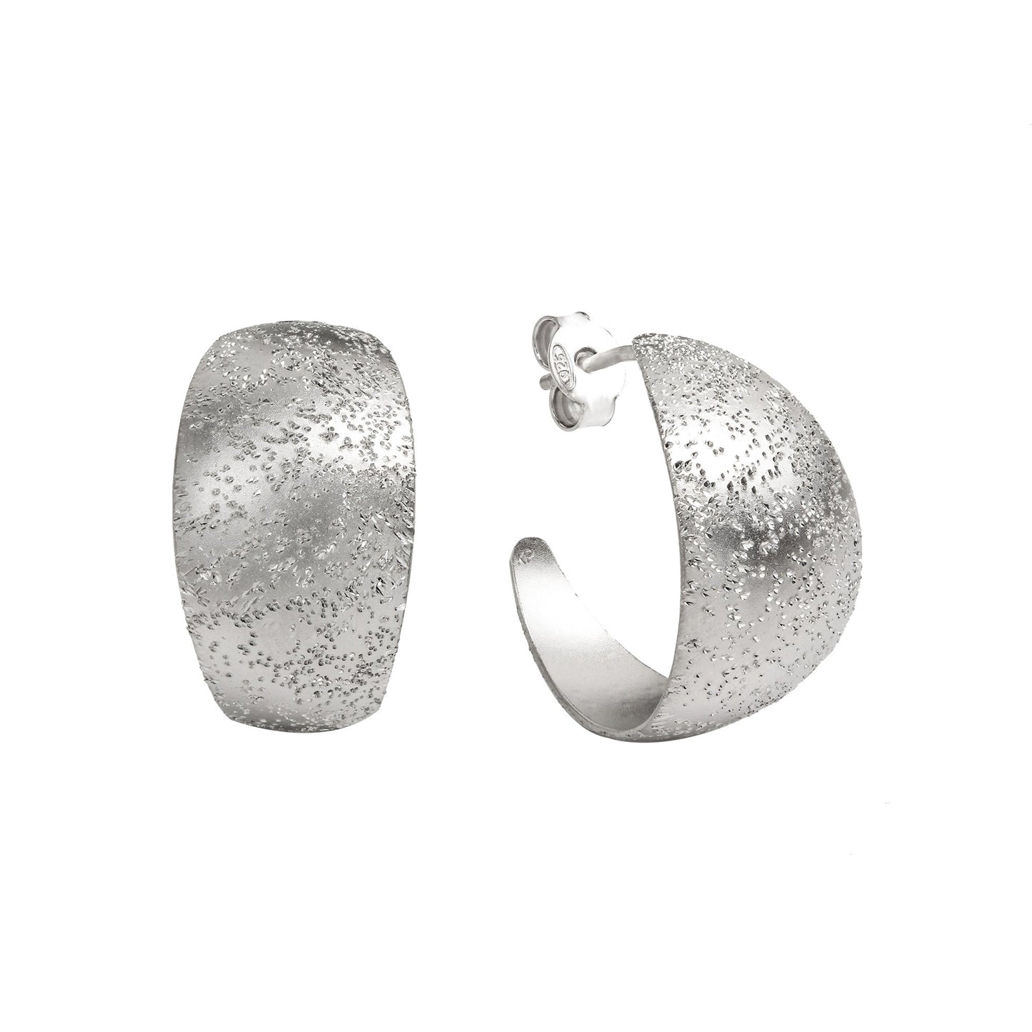 Ohrring 925/- Sterling Silber rhodiniert 2,2cm ohne Stein