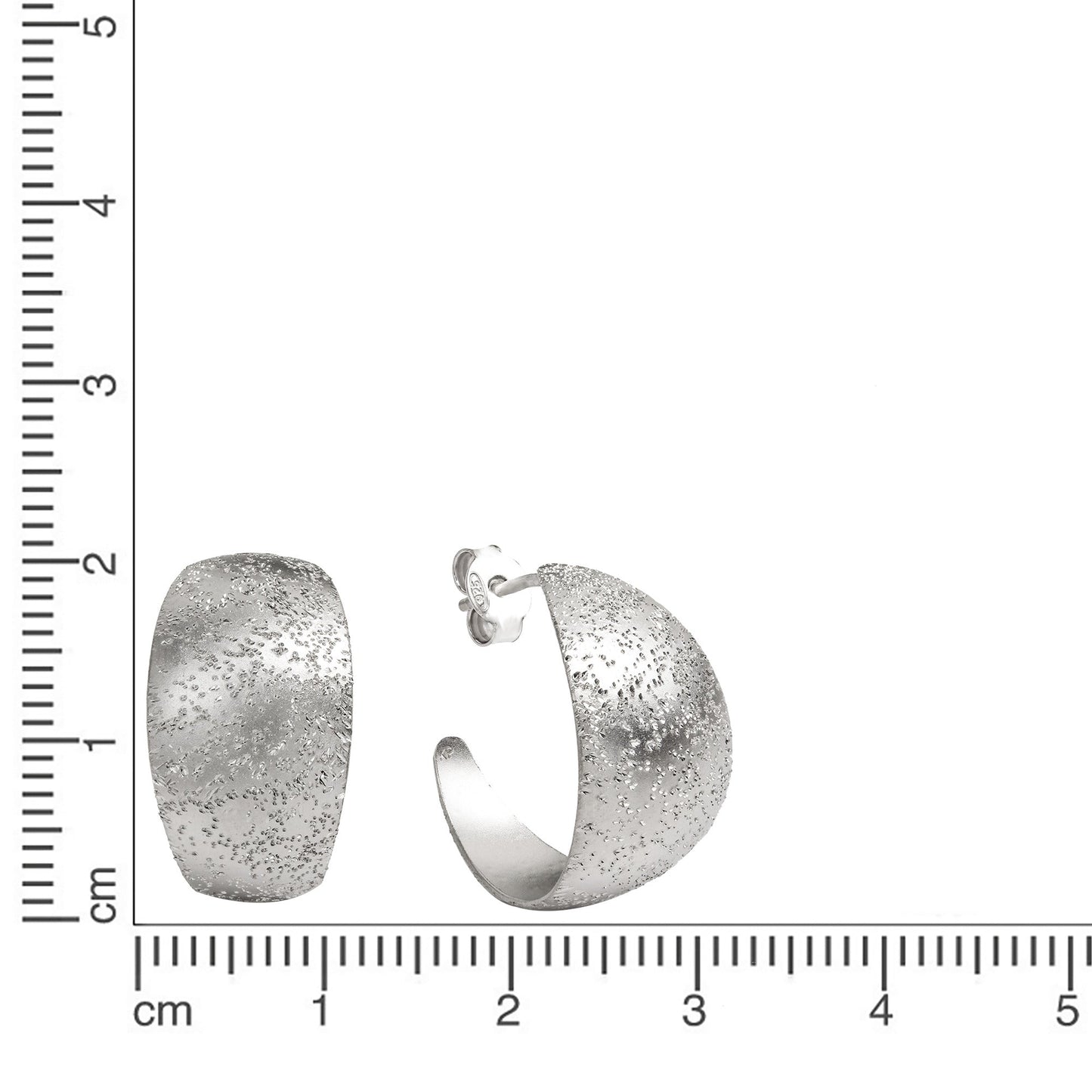 Ohrring 925/- Sterling Silber rhodiniert 2,2cm ohne Stein