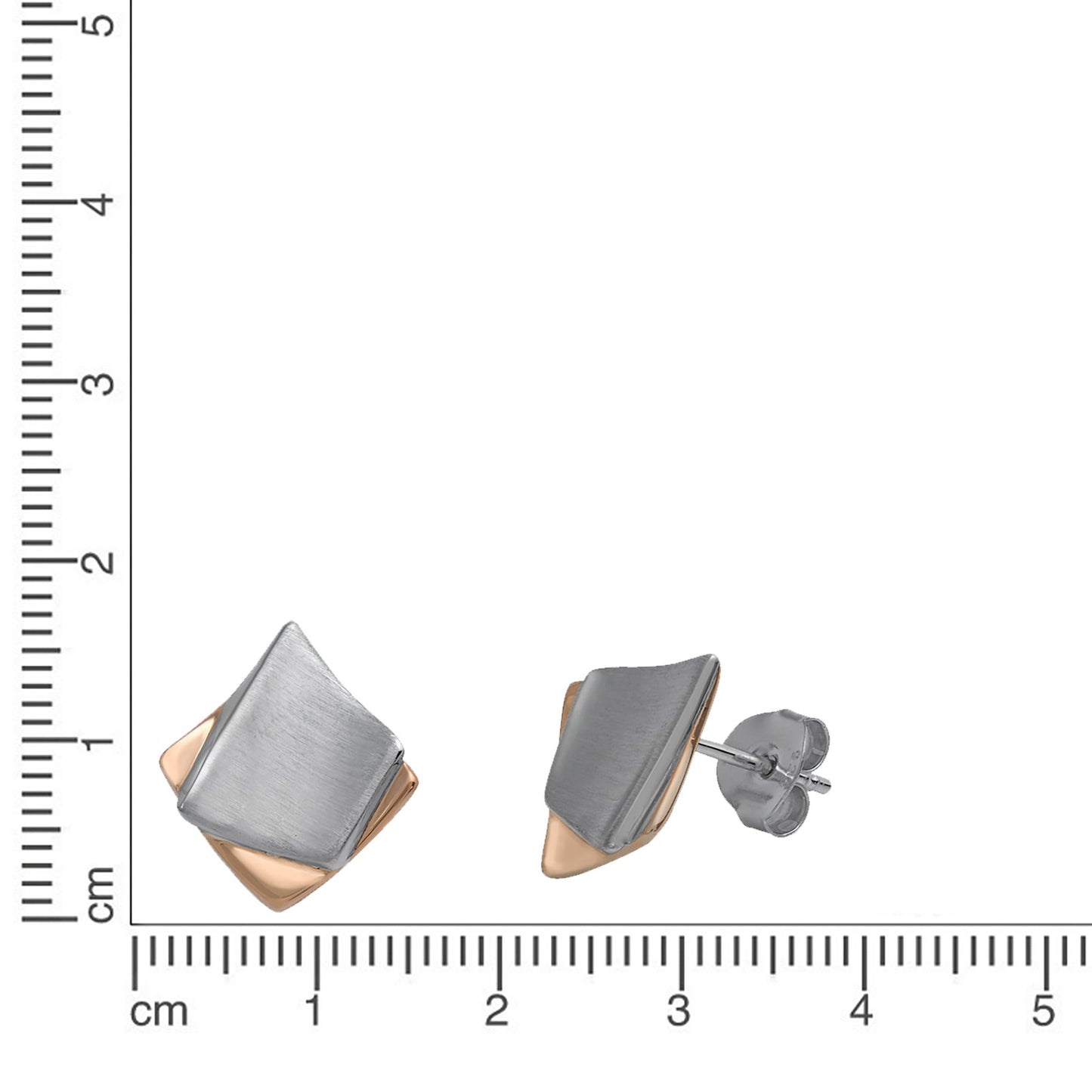 Ohrringe 925/- Sterling Silber rotvergoldet 1,5cm ohne Stein