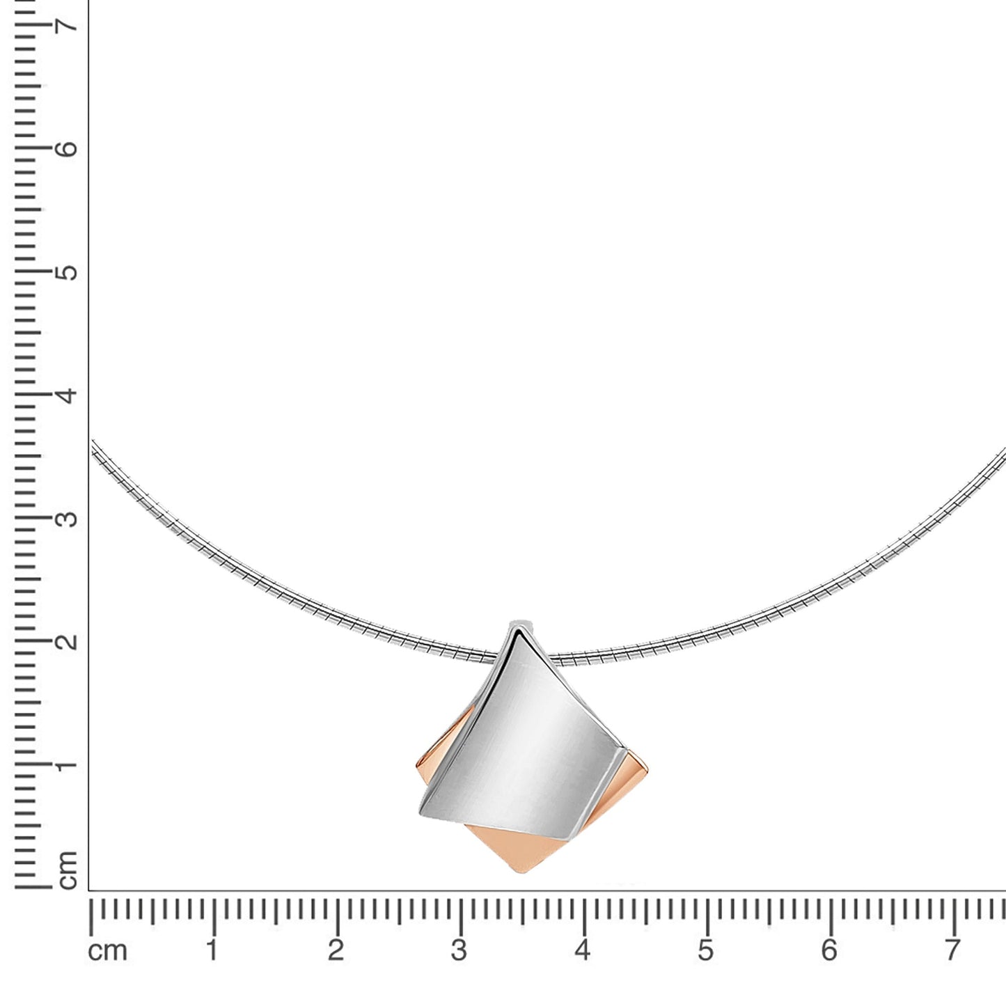 Halskette Omegareifen/Kette 925/- Sterling Silber rotvergoldet 42cm ohne Stein