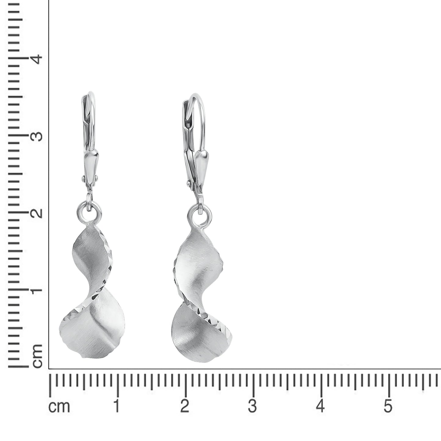 Ohrhänger 925/- Sterling Silber rhodiniert 3,7cm ohne Stein