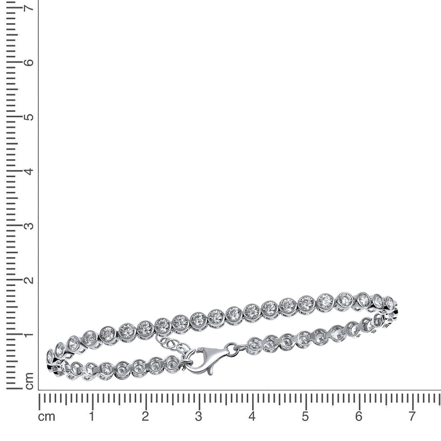 Armband Gliederarmband 925/- Sterling Silber rhodiniert 18cm Zirkonia