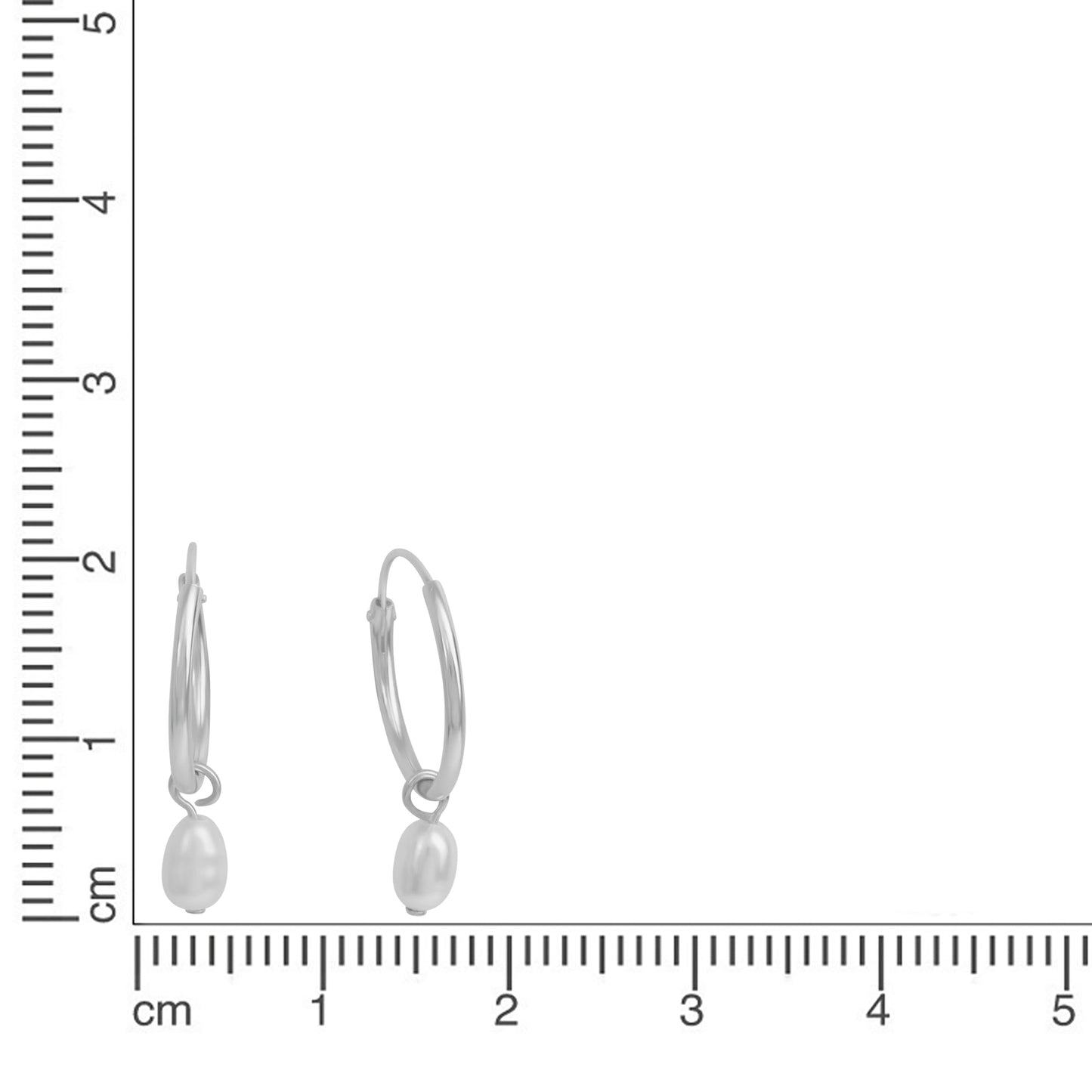 Creolen 925/- Sterling Silber rhodiniert 2,0cm Perle