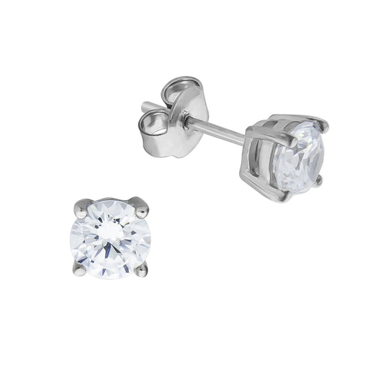 Ohrringe Silber 925 rhodiniert Ohrstecker Zirkonia weiß