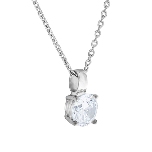 Halskette Damen Silber 925 Collier rhodiniert Zirkonia weiß 45cm lang