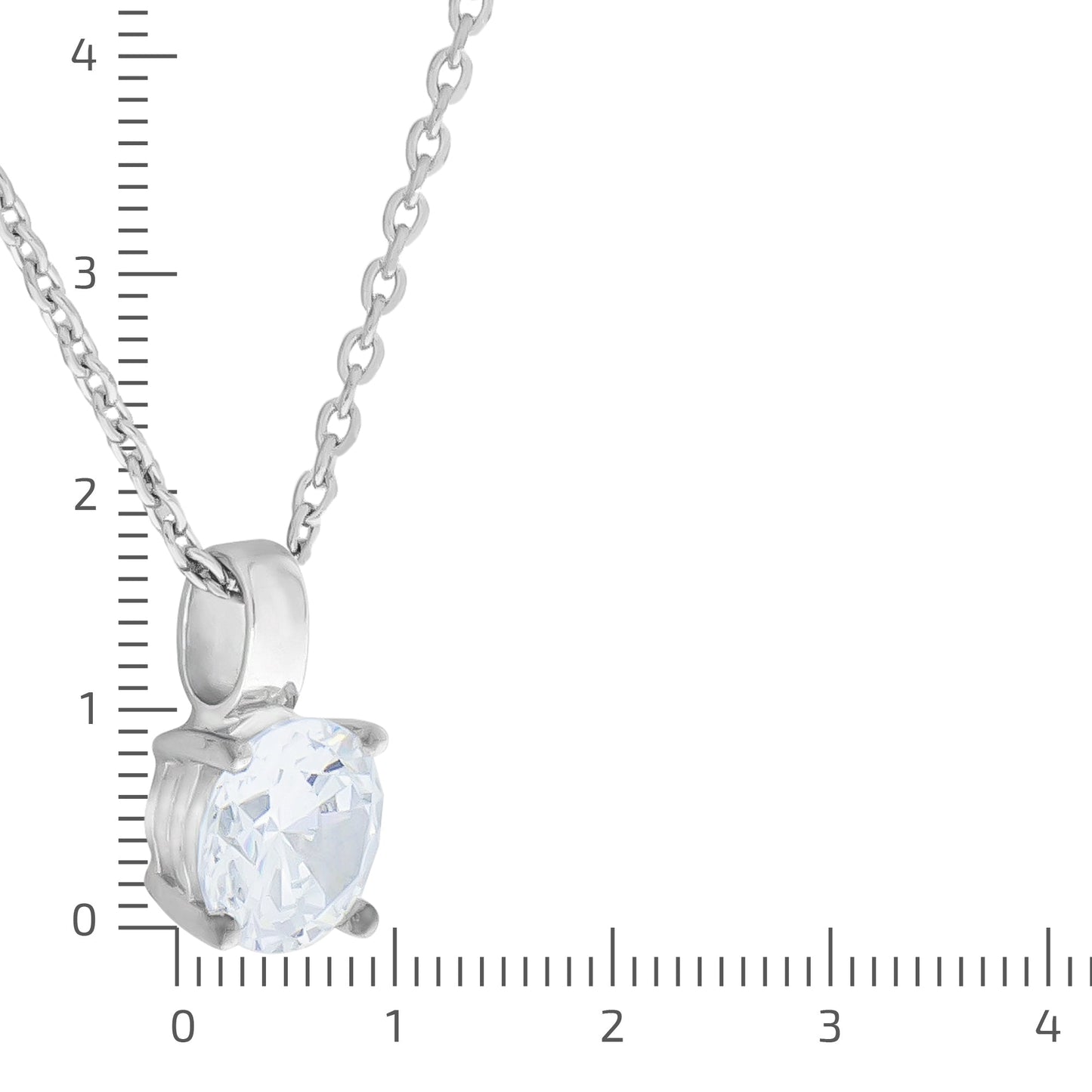 Collier Ankerkette 925/- Sterling Silber rhodiniert 45cm Zirkonia