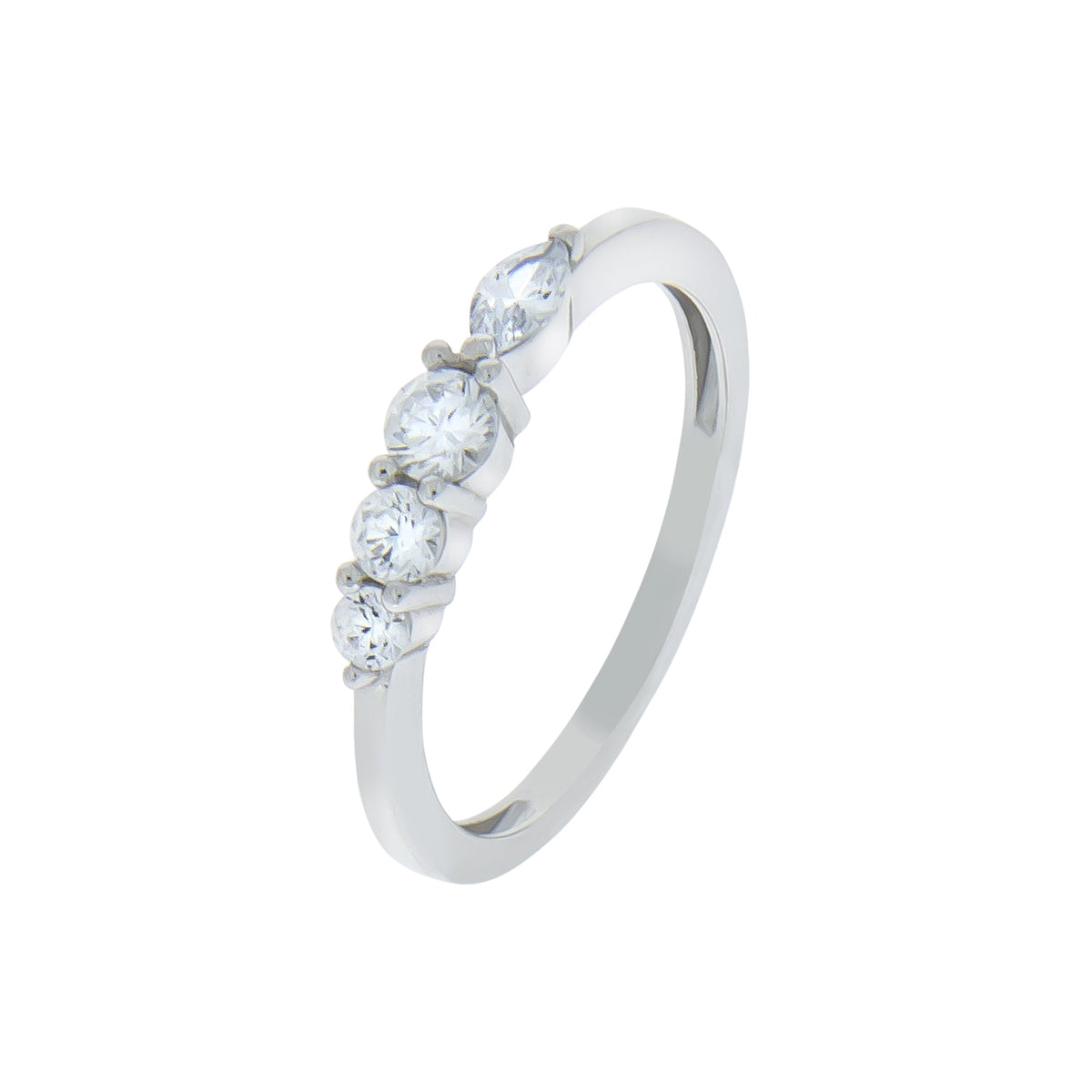 Ring aus 925 Sterling Silber rhodiniert mit Zirkonia