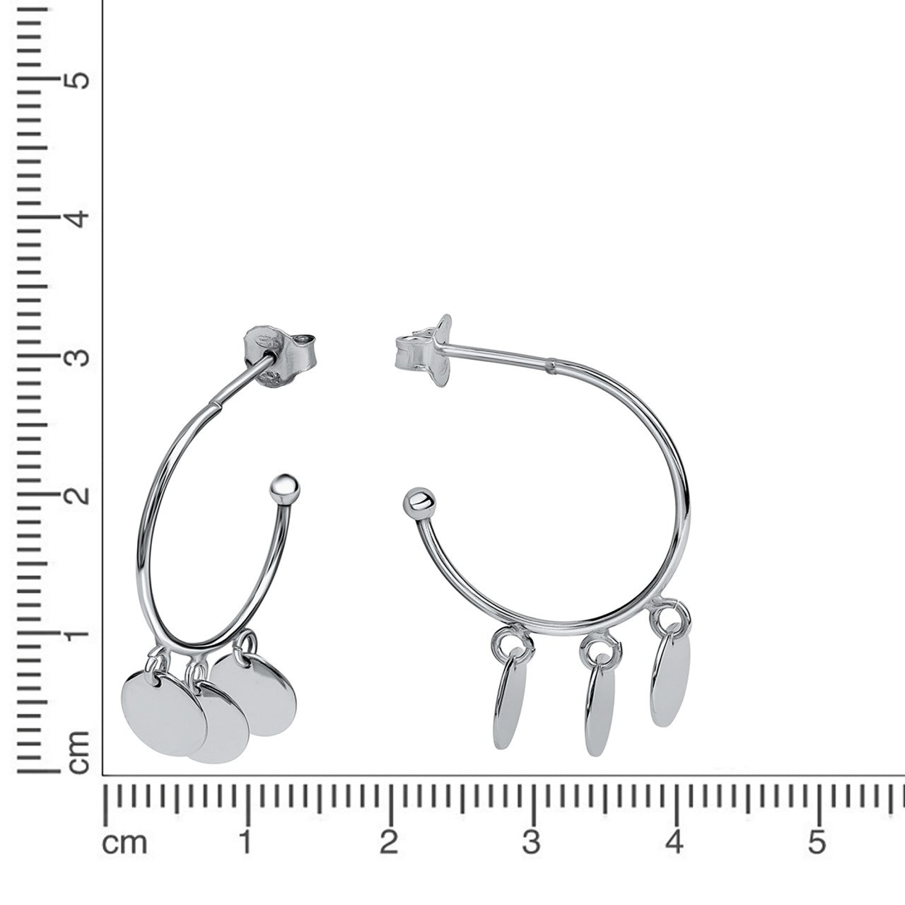 Schmuck Steckcreolen Ohrringe Damen 925 Silber rhodiniert mit Plättchen 1,9cm, 1 Paar günstig kaufen